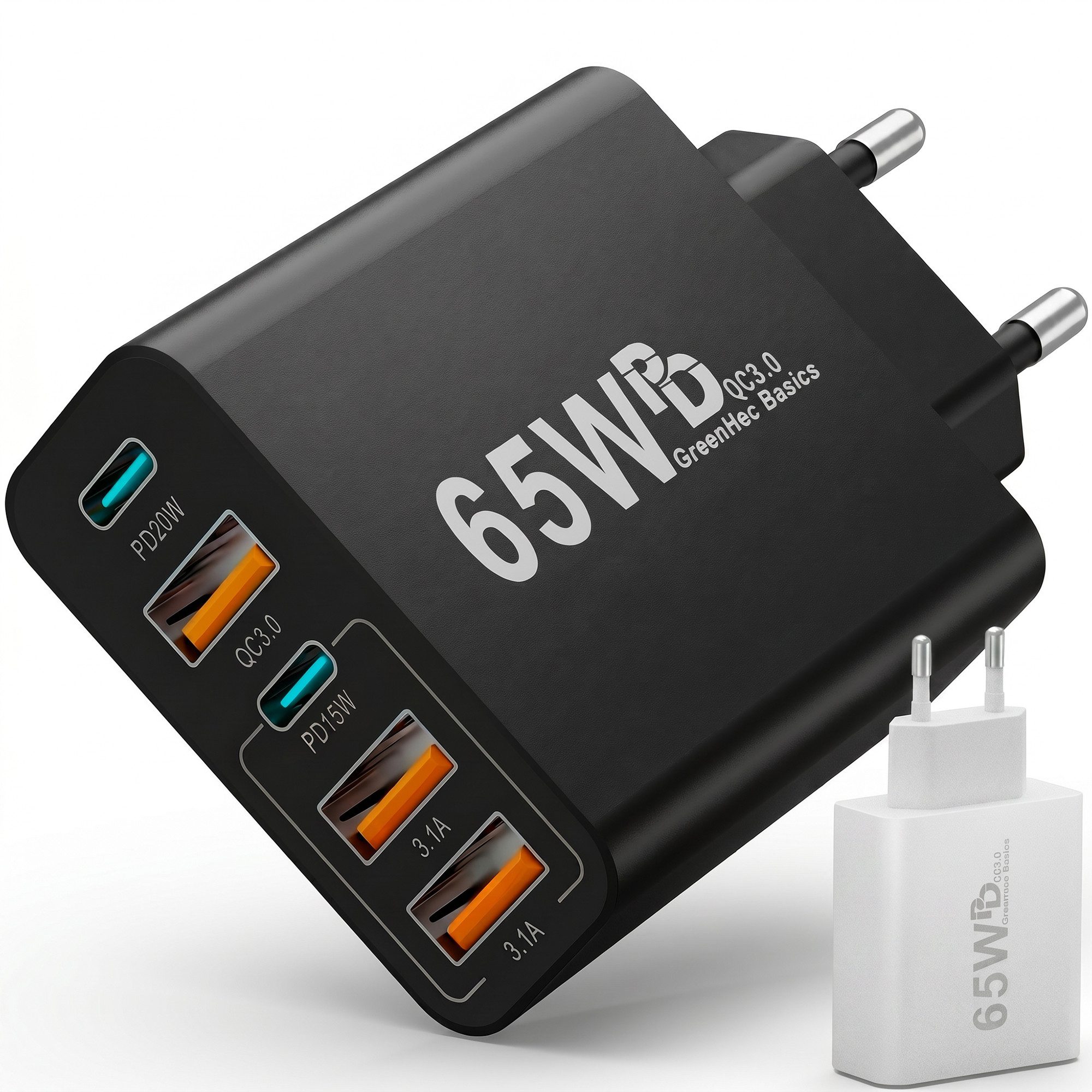 65w USB C Ladegerät iPhone Samsung Netzteil Charger Mehrfach Schnelllade-Gerät
