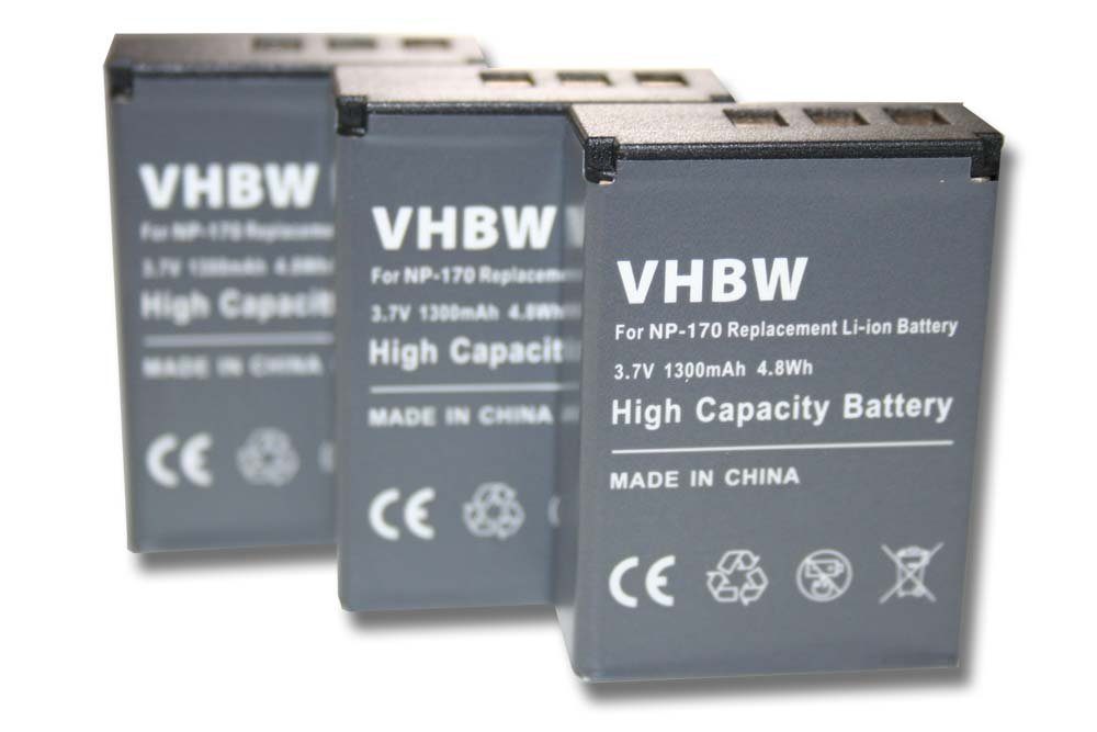 vhbw kompatibel mit Medion Life P47011, Life X47023, MD86695, MD86423 Kamera-Akku Li-Ion 1300 mAh (3,7 V)
