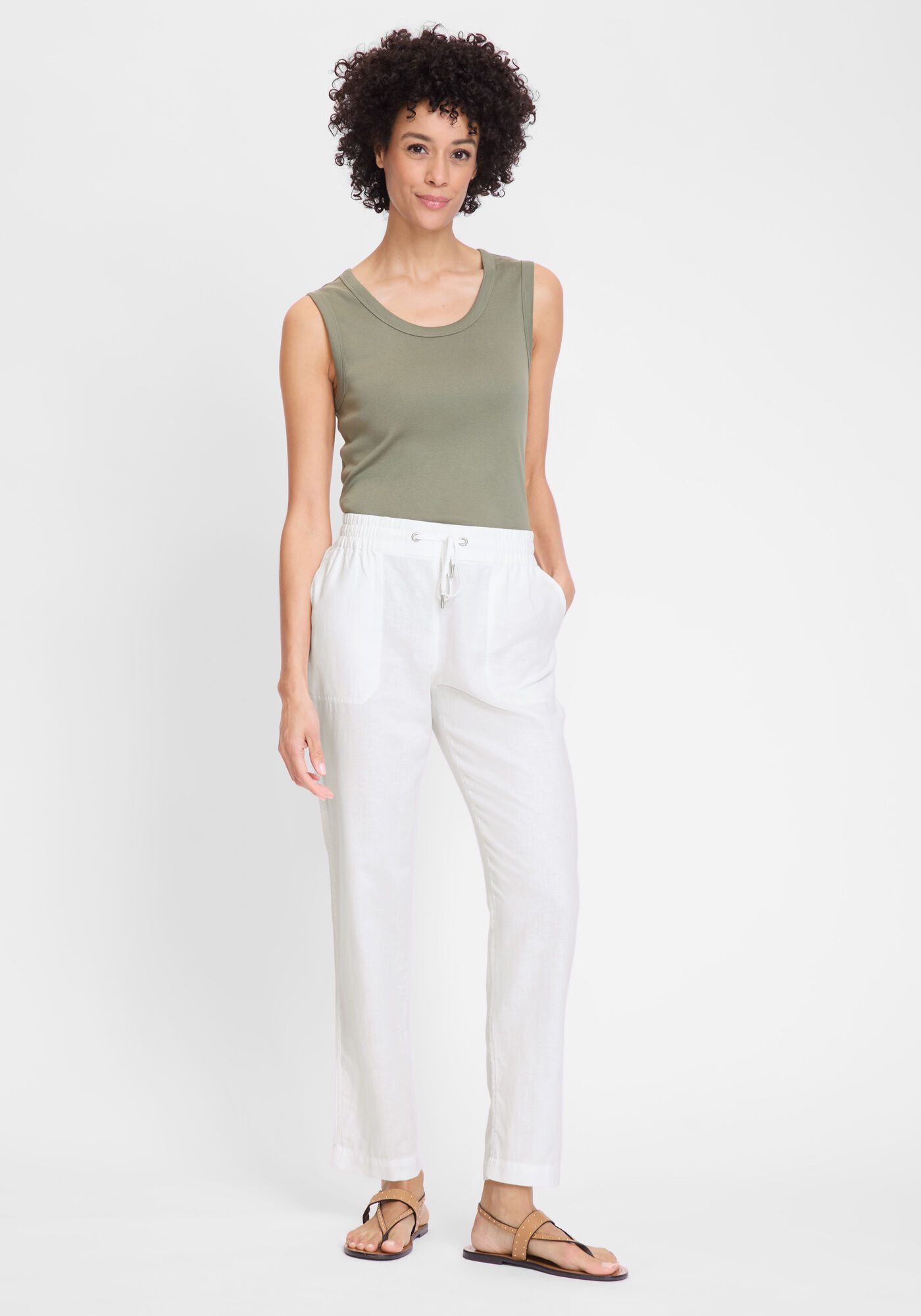 Olsen Chinohose (1-tlg) mittlere Leibhöhe