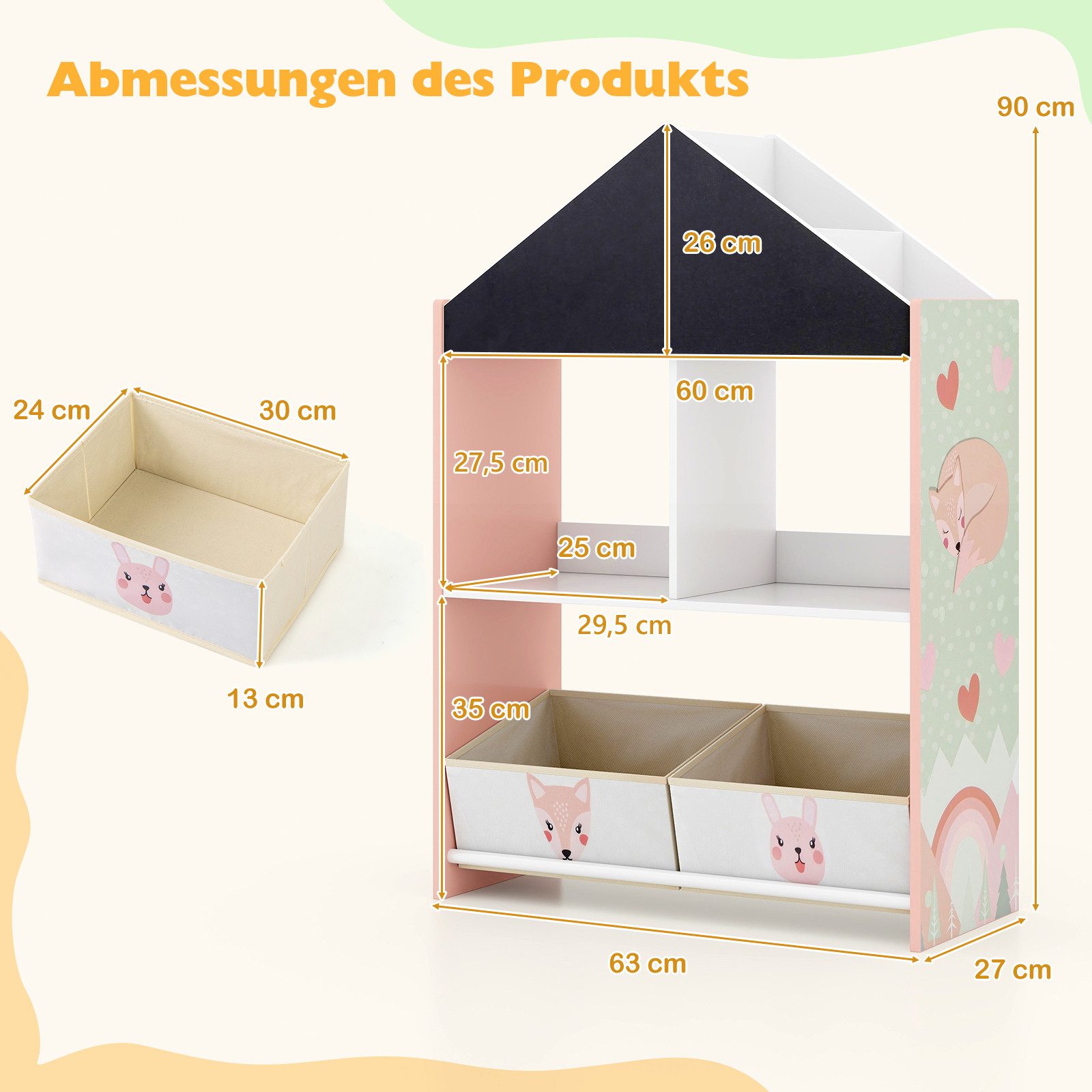 KOMFOTTEU Bücherregal, mit Tafel, 4 oberen günstig online kaufen