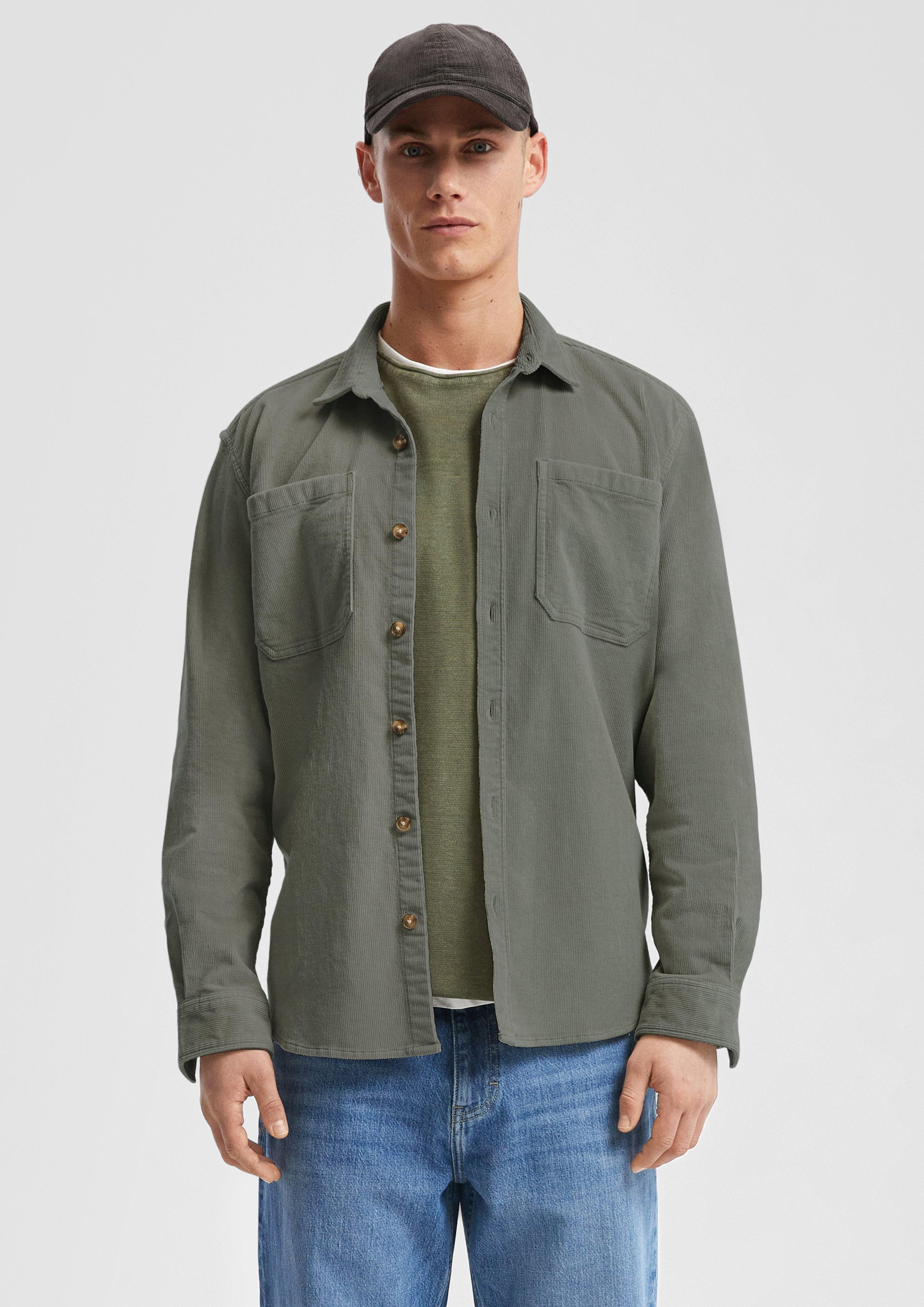 QS Langarmhemd Overshirt aus Cord mit günstig online kaufen