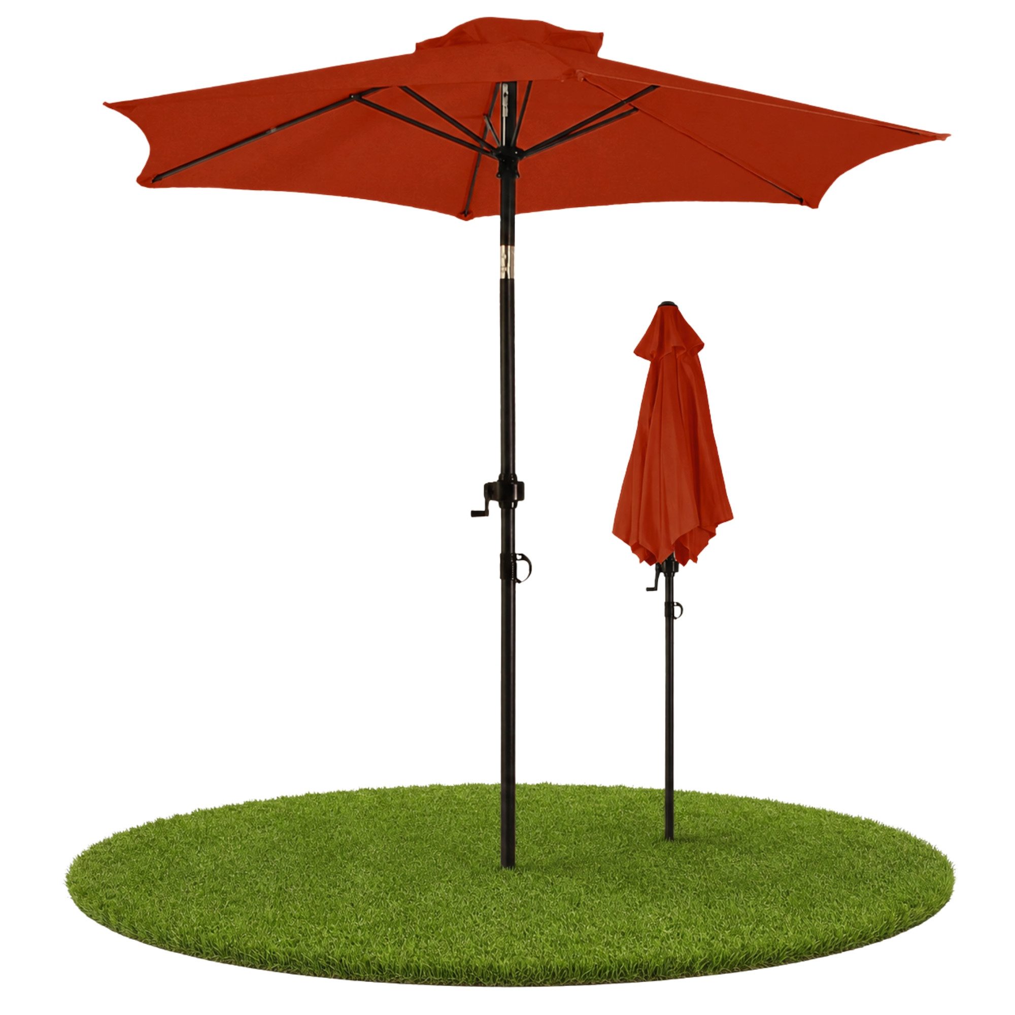 ONDIS24 Marktschirm 1,8 Meter Sonnenschutz Sonnenschirm, Knick-Gelenk, UV 50, 32 mm Rohr, 100% aus Polyester (160g/m)