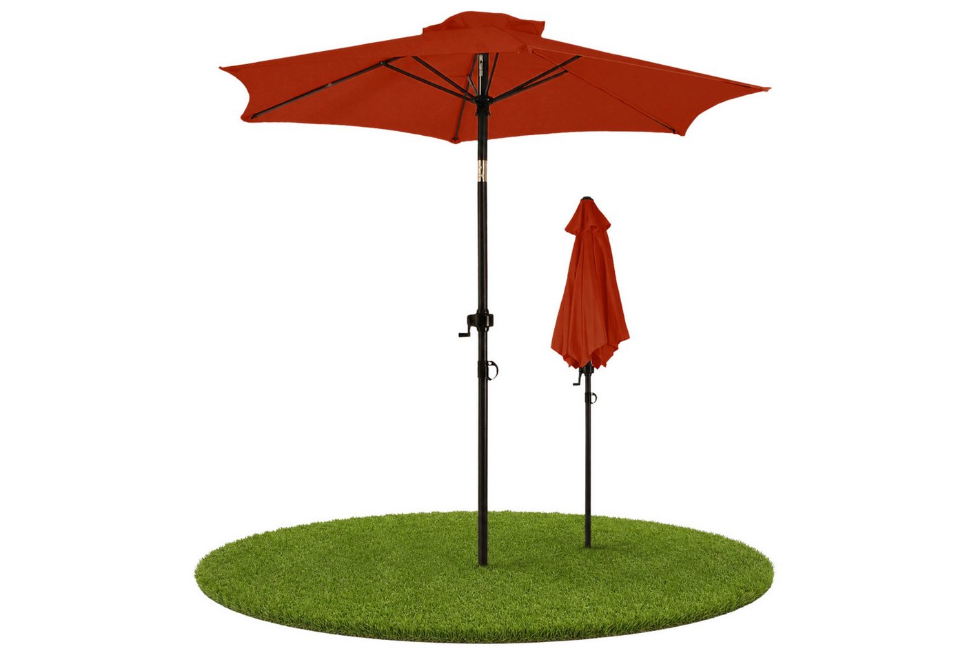 ONDIS24 Marktschirm 1,8 Meter Sonnenschutz Sonnenschirm, Knick-Gelenk, UV 50, 32 mm Rohr, 100% aus Polyester (160g/m)