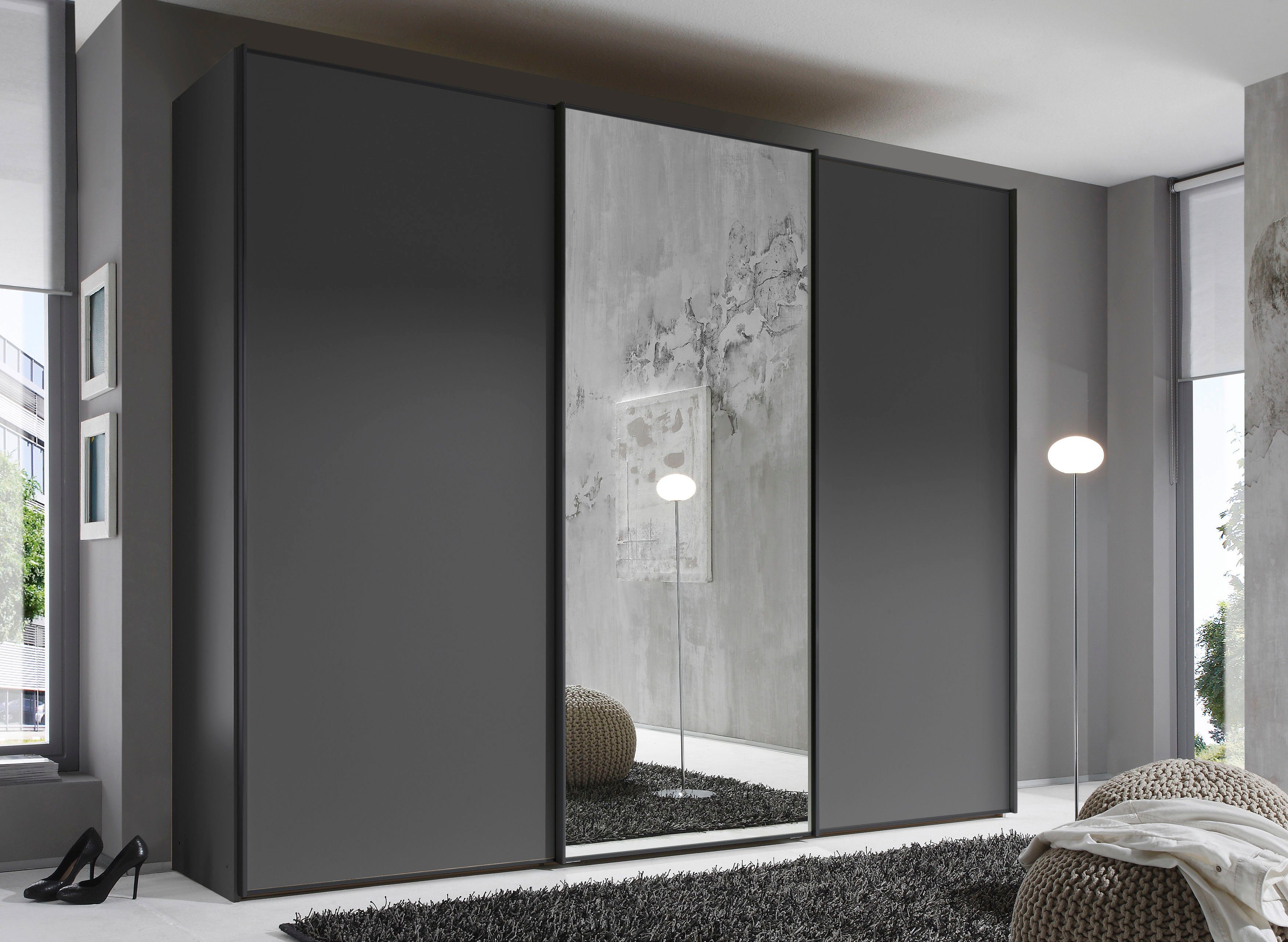 STAUD Schwebetürenschrank Sinfonie Plus, edles Design in hochwertiger Qualität, Made in Germany Mit Spiegeltür und vier verschiedenen Ausstattungsvarianten