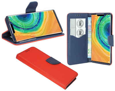 cofi1453 Handyhülle Hülle Tasche für Huawei Mate 30 Pro, Kunstleder Schutzhülle Handy Wallet Case Cover mit Kartenfächern, Standfunktion Schwarz