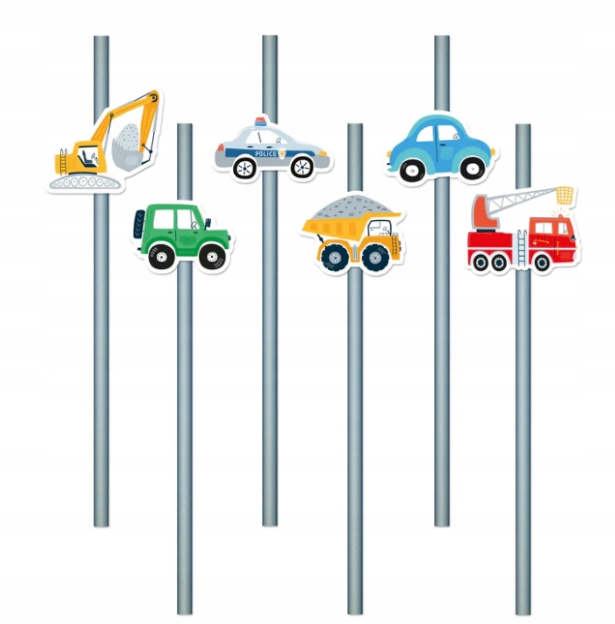 PartyPal Pappteller Komplett-Set Kindergeburtstag Auto 57 Teile – Teller, Becher