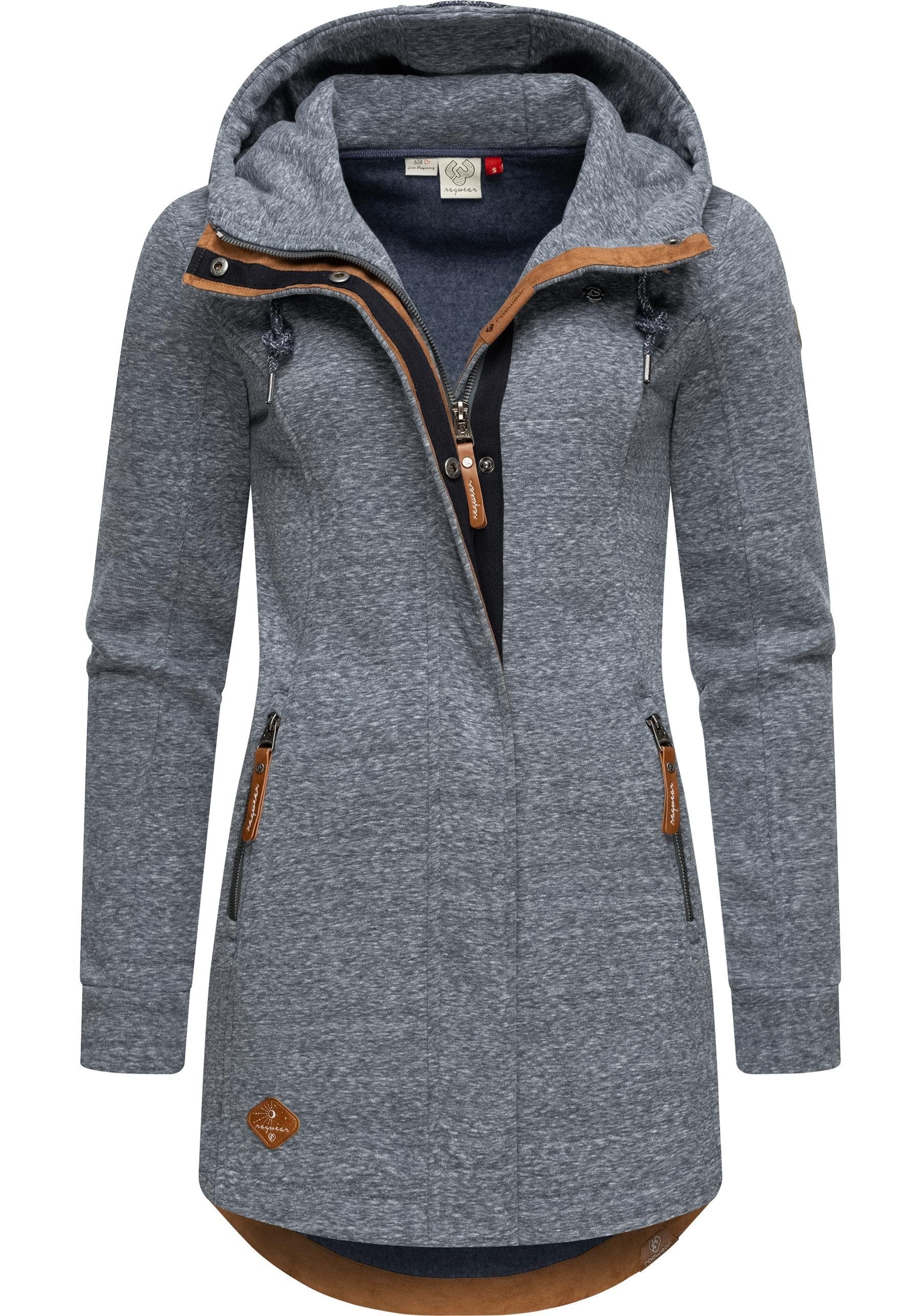 Ragwear Sweatjacke Letty Intl. Sportliche Kapuzenjacke mit Kunstleder-Elementen