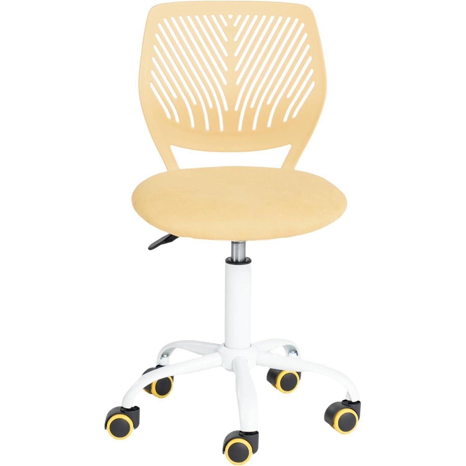 LuxusKollektion Schreibtischstuhl Schreibtischstuhl Drehstuhl verstellbar ergonomisch Stoff Gelb