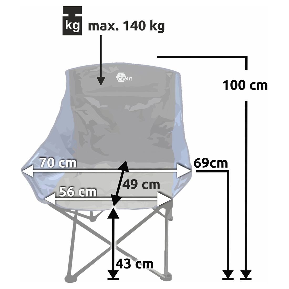 yourGEAR Faltstuhl yourGEAR Bari XXL Campingstuhl günstig online kaufen