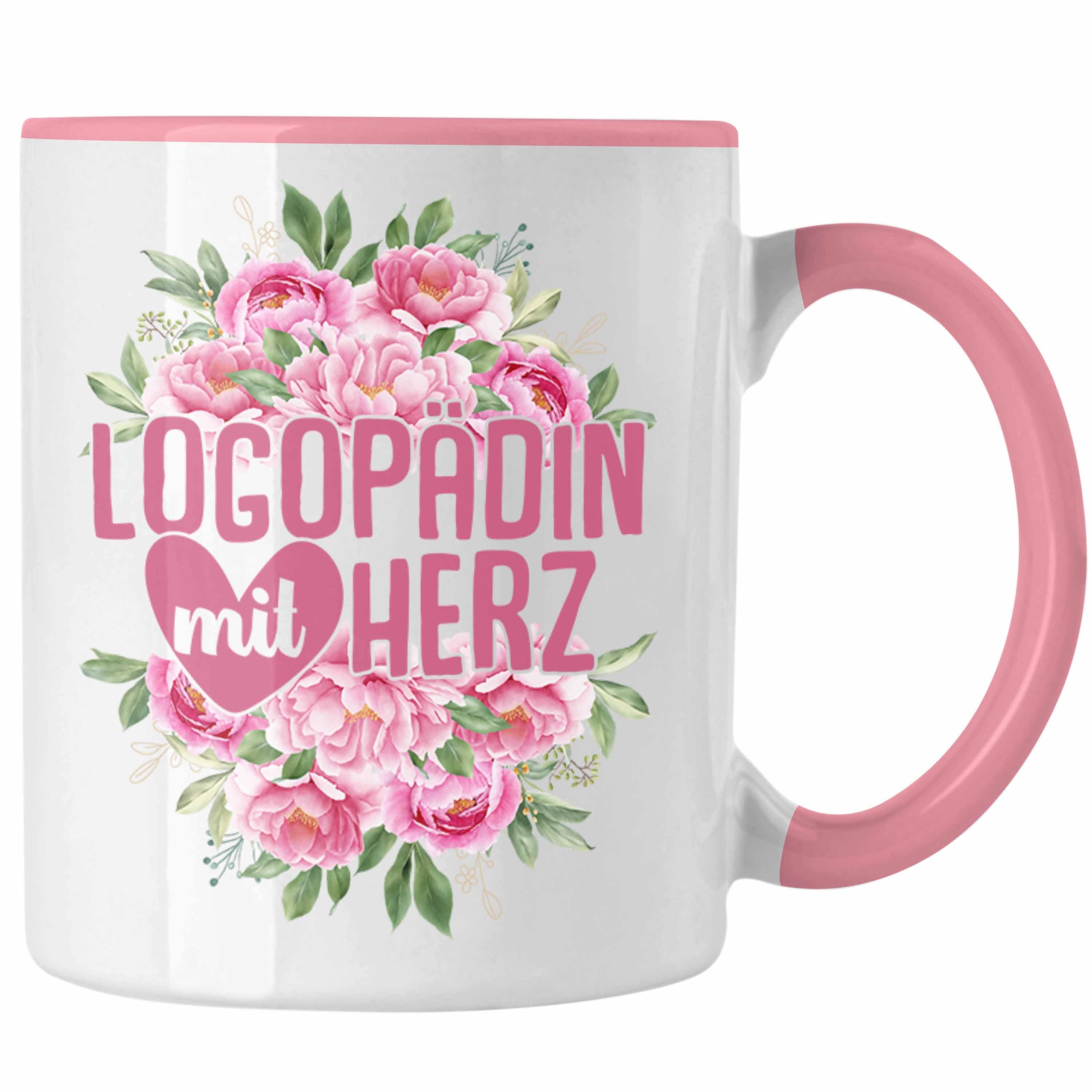 Trendation Tasse Trendation - Logopädin Mit Herz Tasse Geschenk Logopädie Logopäde
