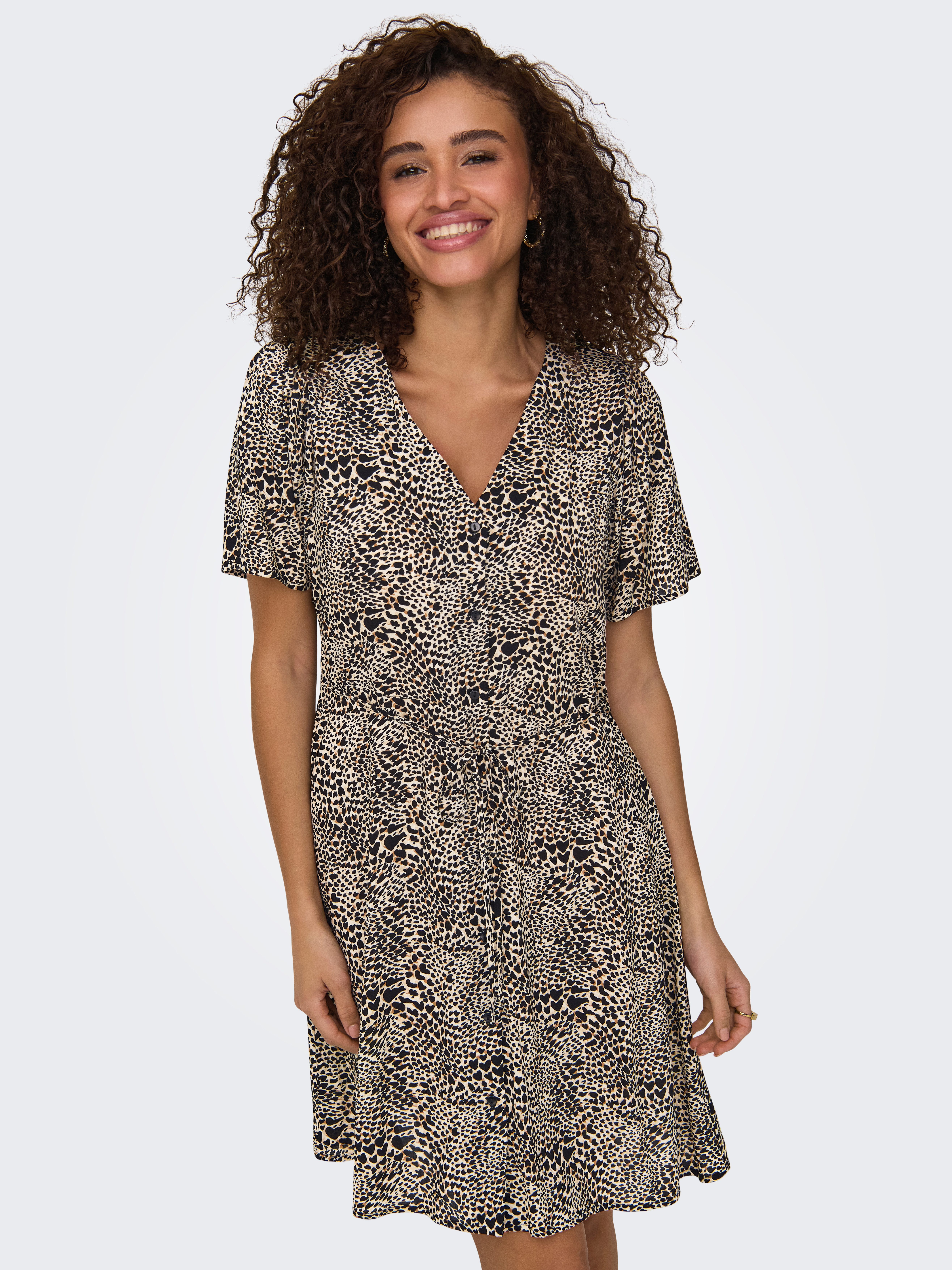 ONLY Minikleid ONLEVIDA S/S SHORT DRESS WVN NOOS Viskose, regular fit, V-Au günstig online kaufen