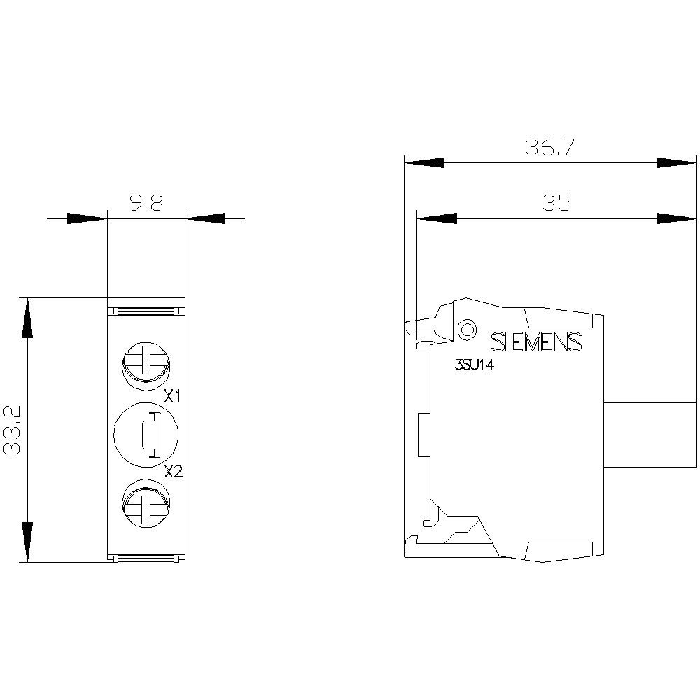 SIEMENS Lampenfassung Siemens 3SU1401-2BB40-1AA0 LED-Modul Grün 24 V DC/AC 5 St., (3SU1401-2BB40-1AA0)