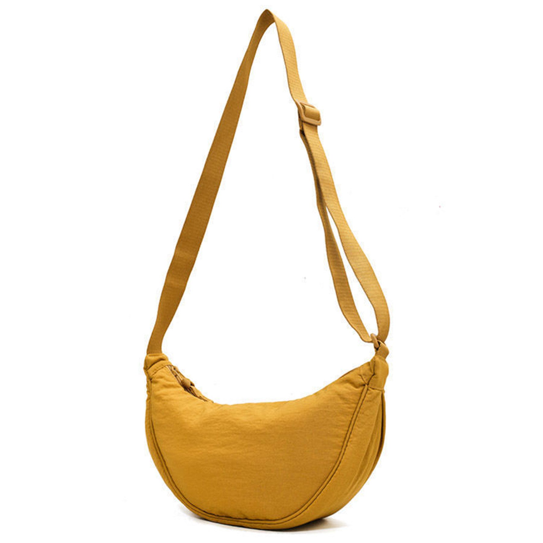 Keyura Umhängetasche Crossbody Bag Damen Halbmond Schultertasche Halfmoo Bag (Einfarbige Tragbare Halbmond-Tasche Umhängetasche, Nylon Crossbody Bag Damen), mit verstellbarer Schultergurt für Damen und Herren im schlichten