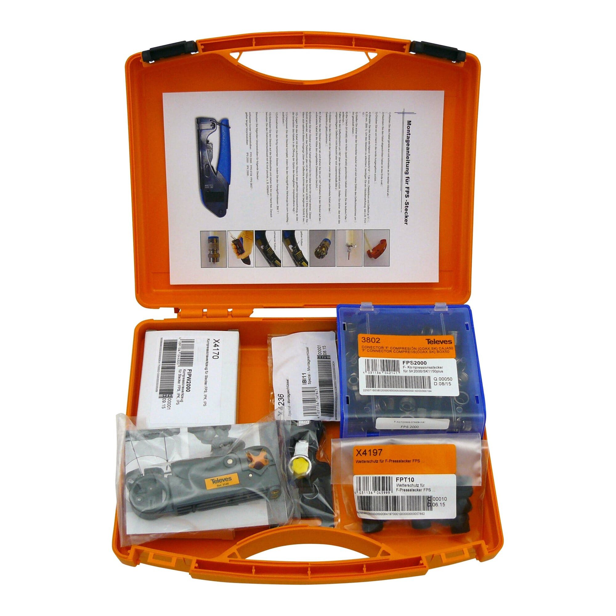 Televes Crimpzange Televes Kompressionsstecker-Set für SK2000 plus PPS2000