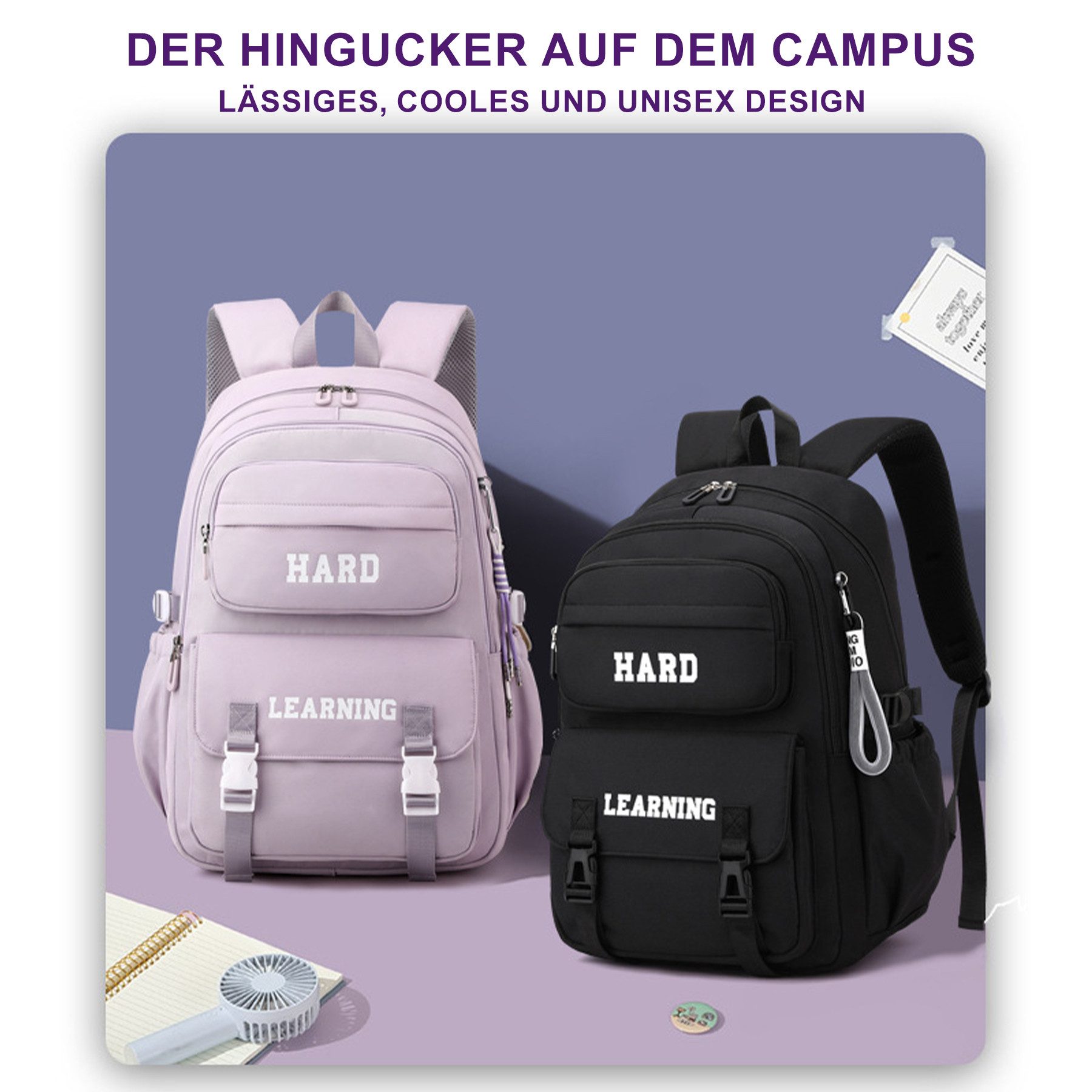 Mutig Schulrucksack Schulrucksack Teenager,große Kapazität Schulranzen Mit Trolleyband (Wasserdicht Lässiger Schulranzen,Unisex Geeignet für Teenager, Dieser Schulrucksack ist aus Polyester,wasserdicht verschleißfest), Geeignet für jugendliche zum Schulbesuch, Einkaufen,Reisen,Camping usw