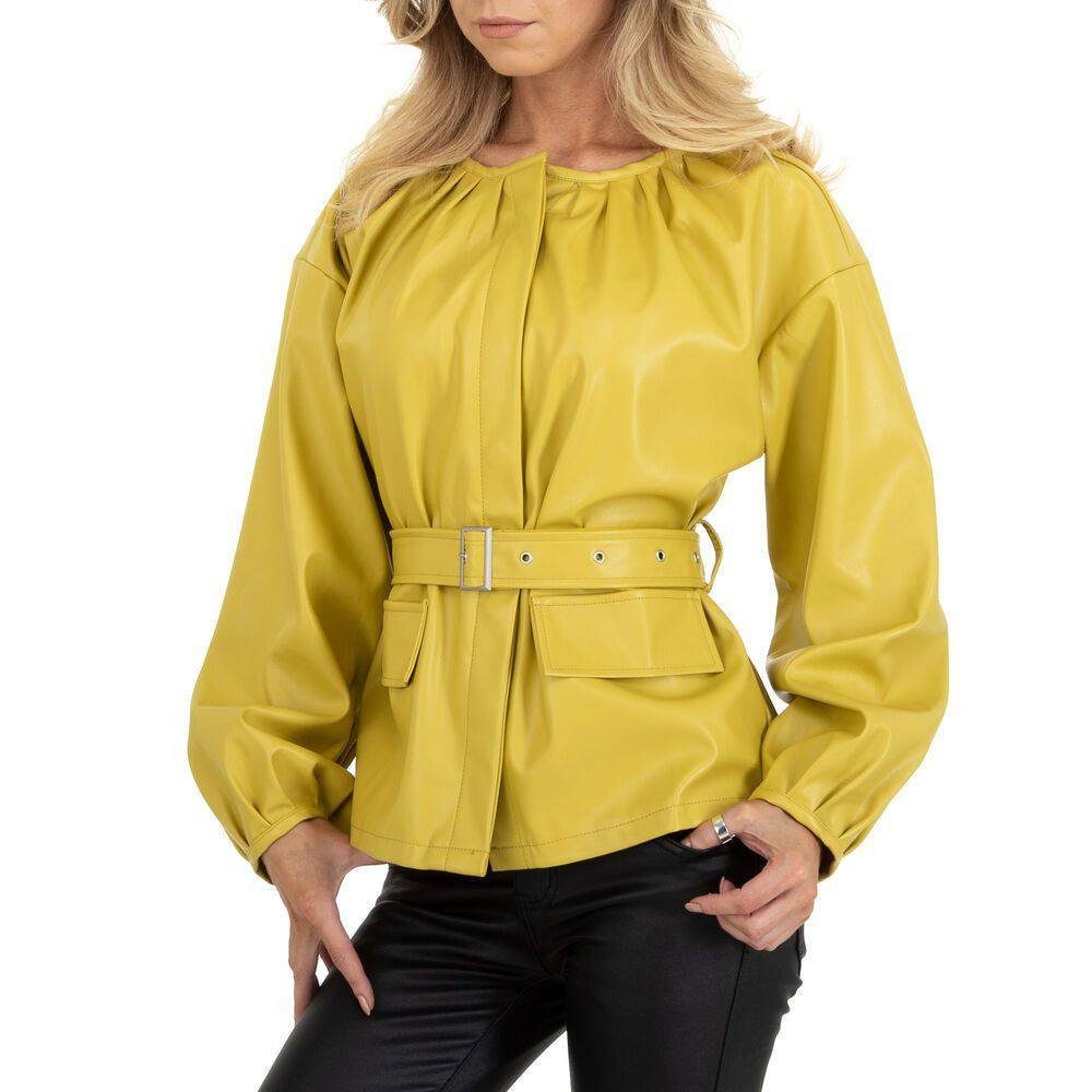 Ital-Design Bikerjacke Damen Freizeit Stretch Bikerjacke in Grün