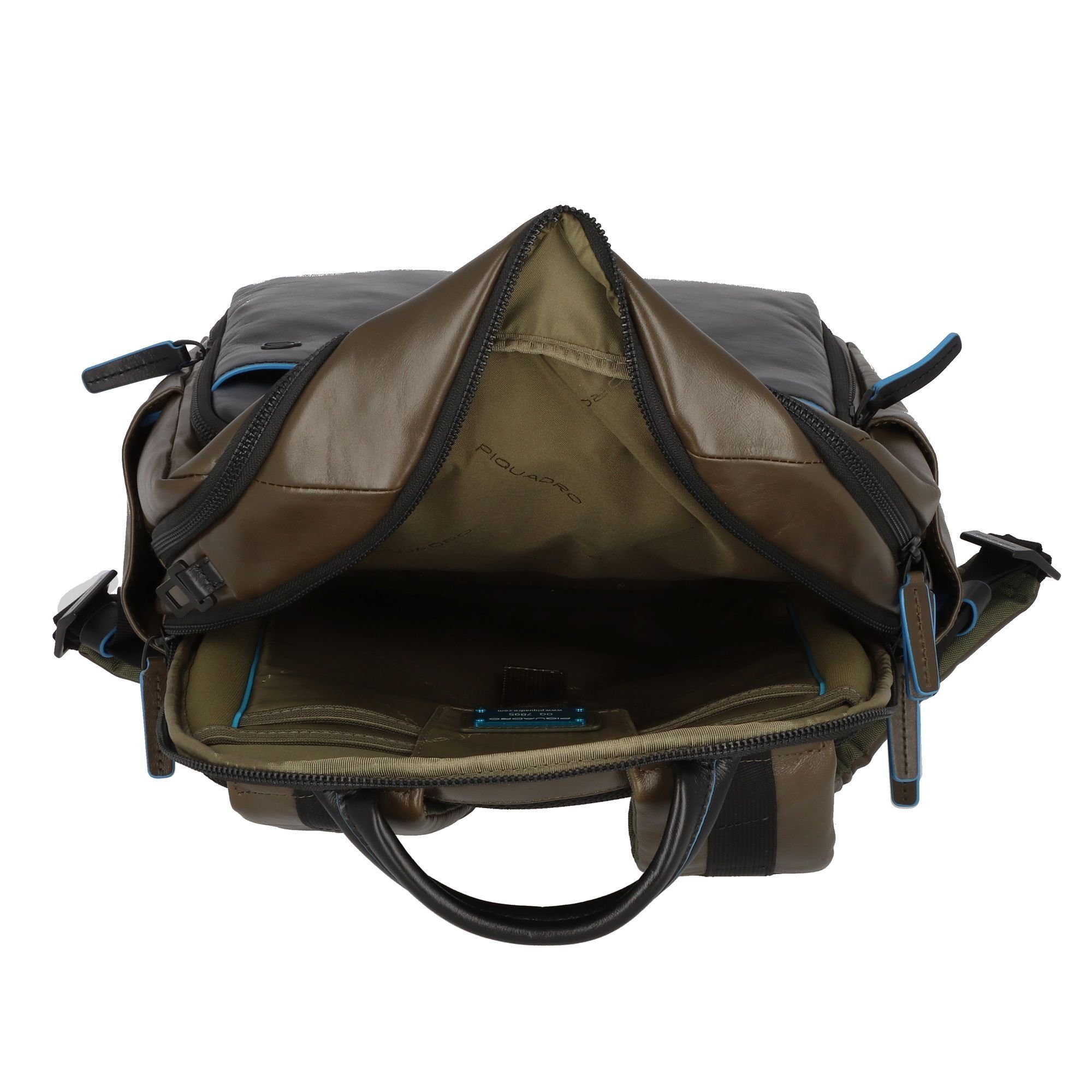 Square Blue Leder Revamp, Piquadro greenblack Daypack