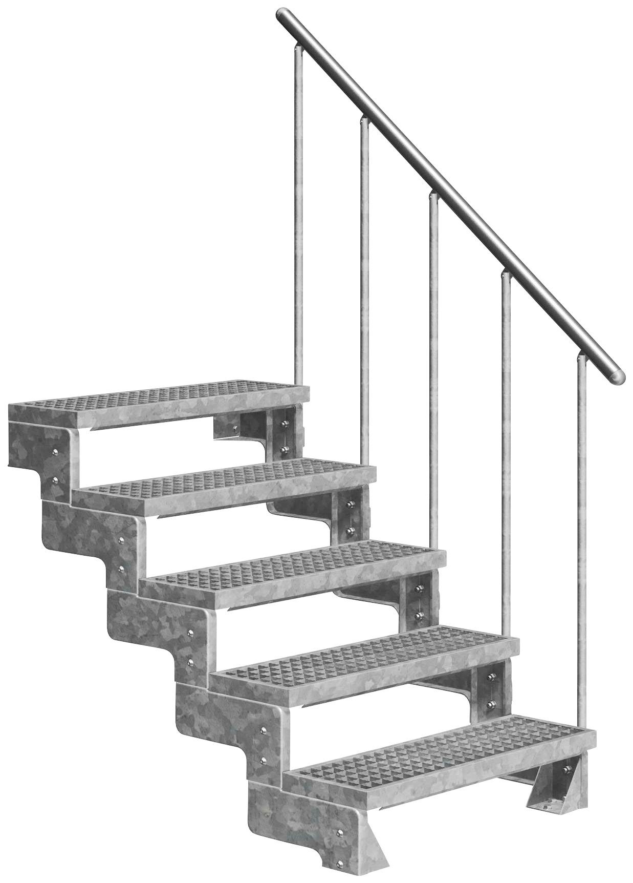 Stufen Dolle für Gitterroststufen Geschosshöhen Gardentop, cm, 100 cm 110 offen, bis Außentreppe