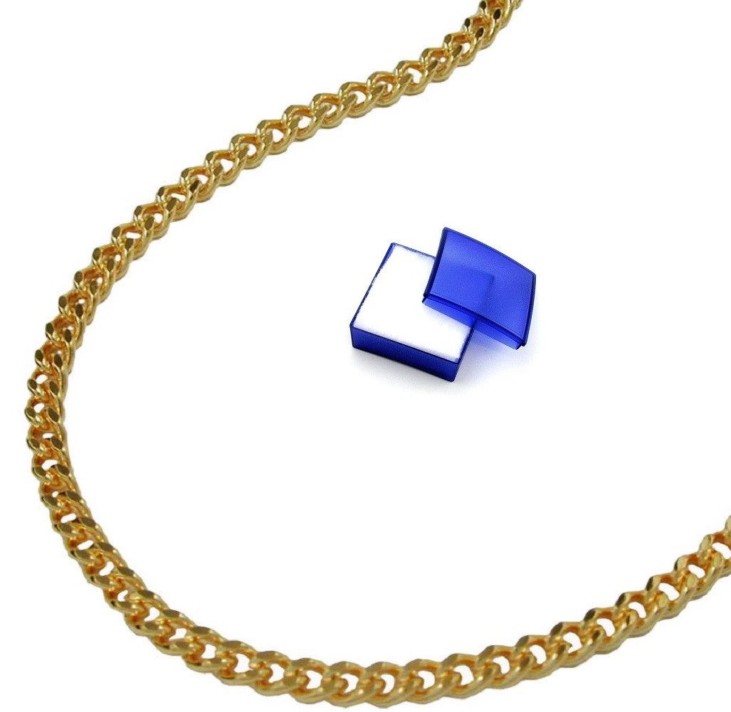 Kette ohne Anhänger Halskette Panzerkette 1,6 mm vergoldet AMD Länge 50 cm kl. Schmuckbox