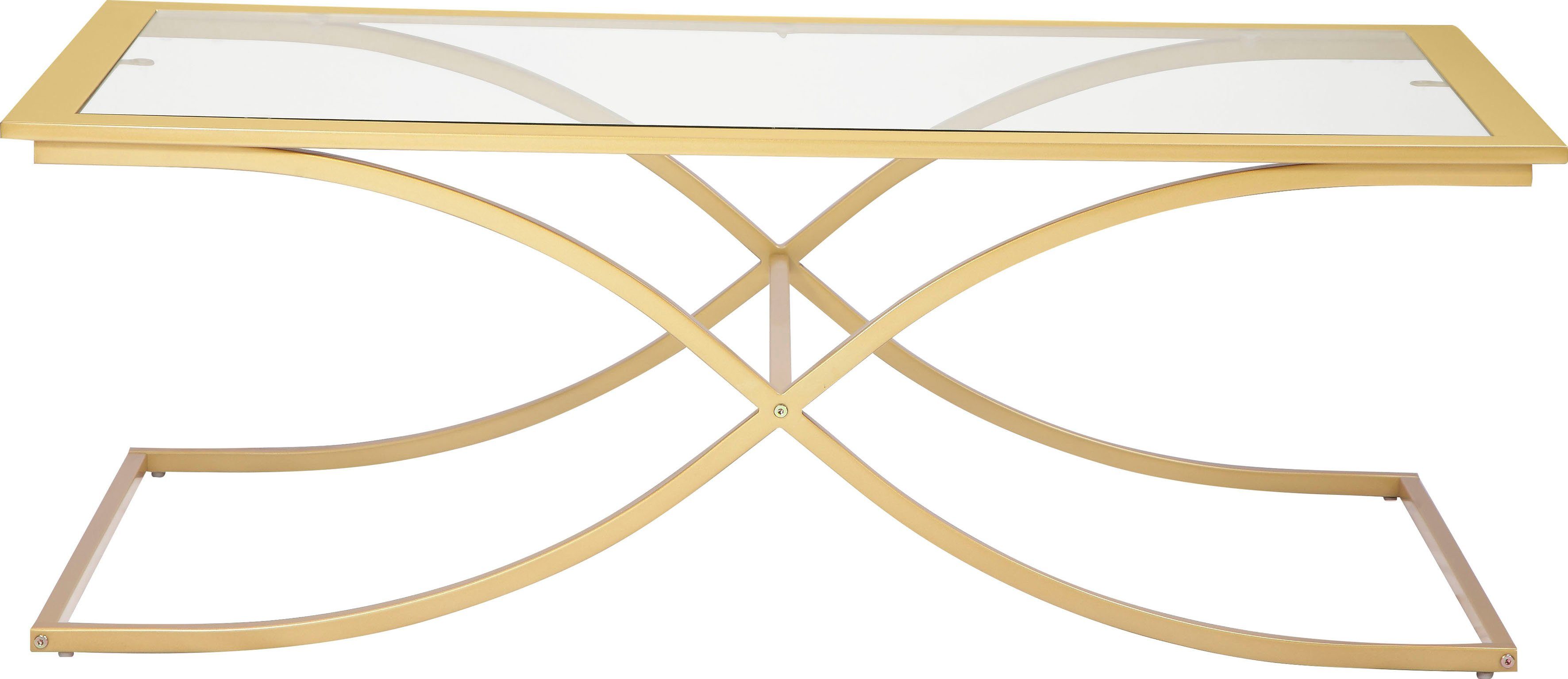 Guido Maria Kretschmer Home&Living Couchtisch Ballum, mit edlem Metallgestell und Glasplatte, Breite 120 cm