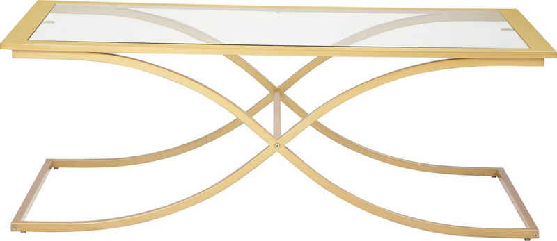 Guido Maria Kretschmer Home&Living Couchtisch Ballum, mit edlem Metallgestell und Glasplatte, Breite 120 cm