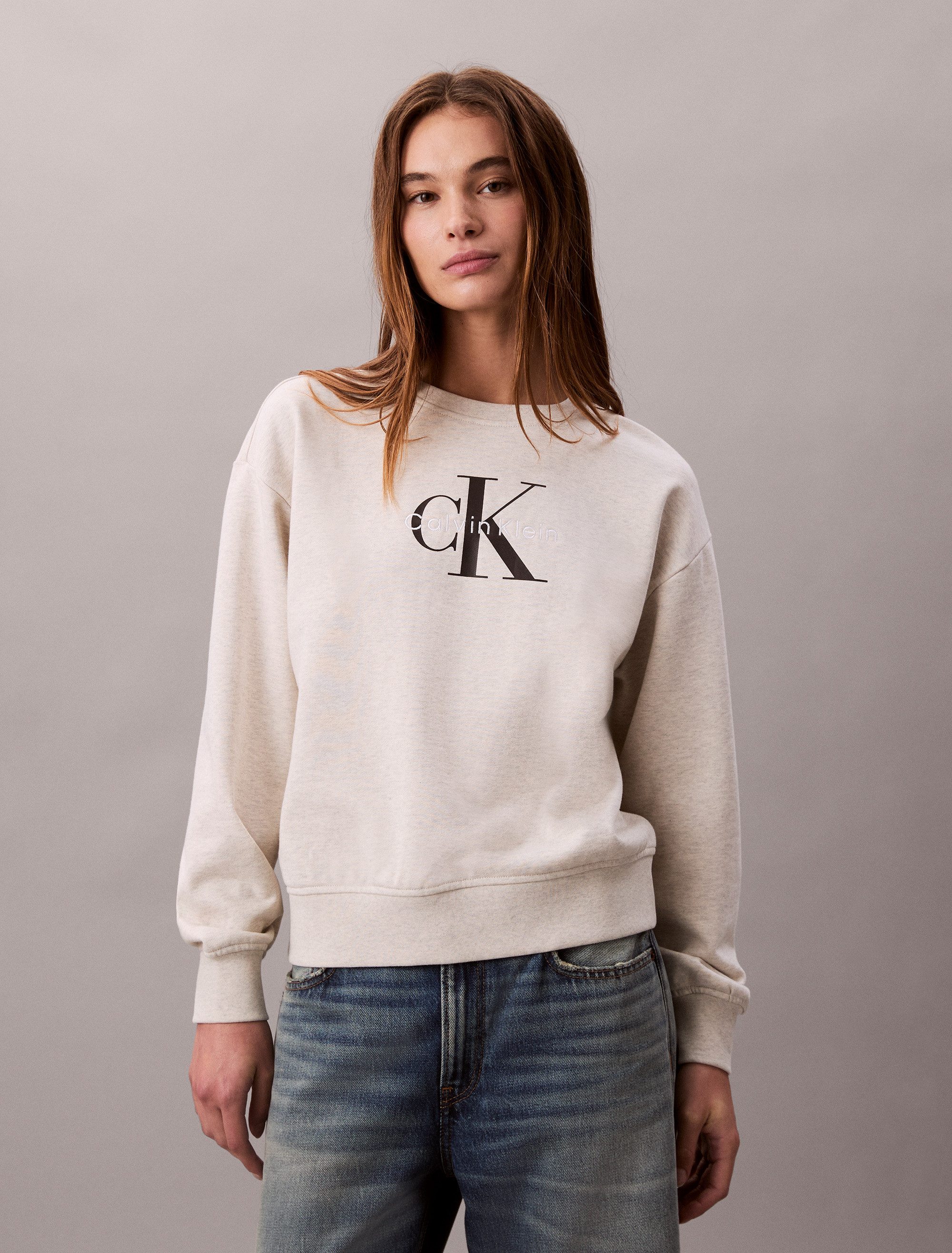 Calvin Klein Jeans Sweatshirt LS MNLG FRNCH TRRY R Mit Rundhalsausschnitt günstig online kaufen
