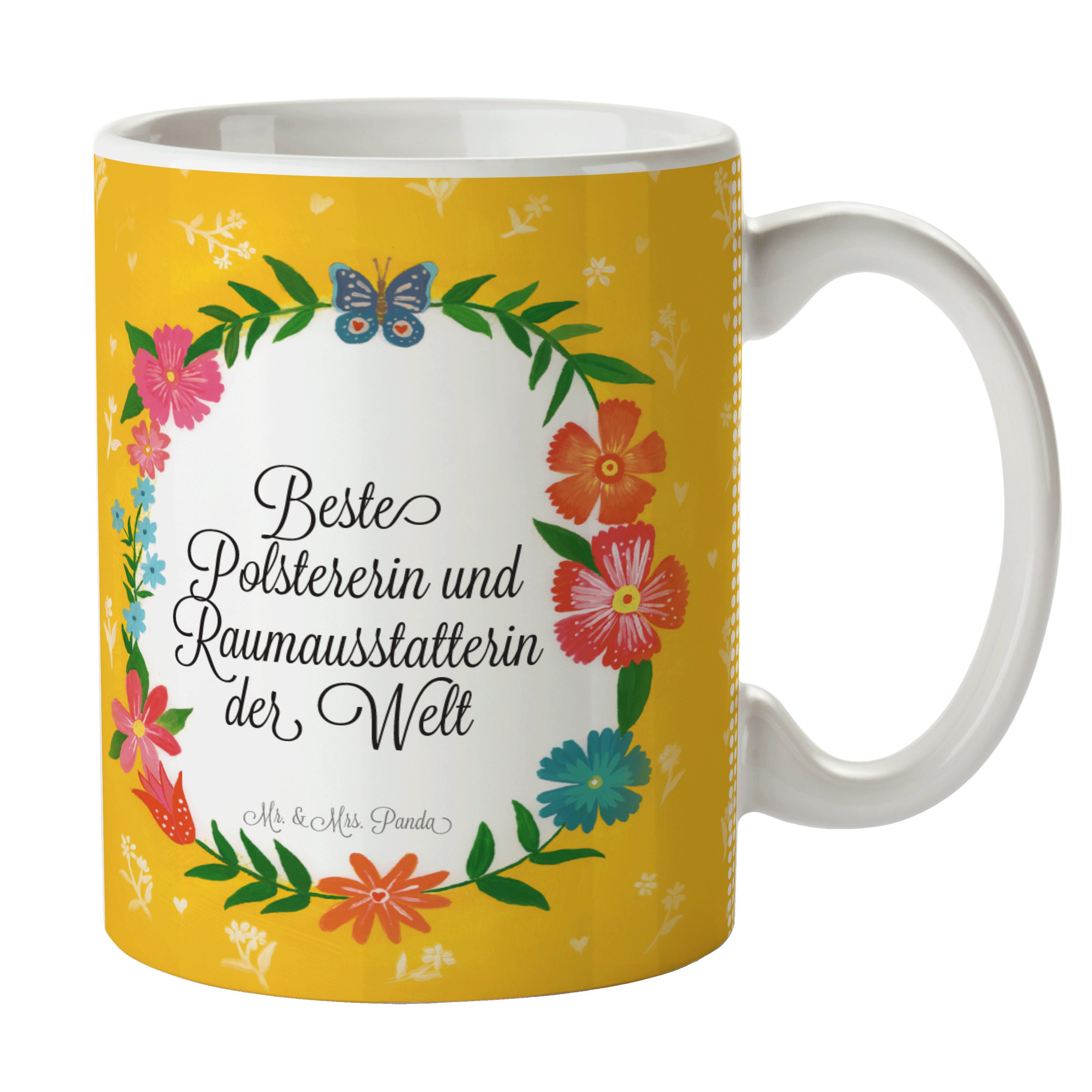 Mrs. Mr. Polstererin und Panda Schenken, Raumausstatterin Berufsschule, - Keramik & Tasse Geschenk,