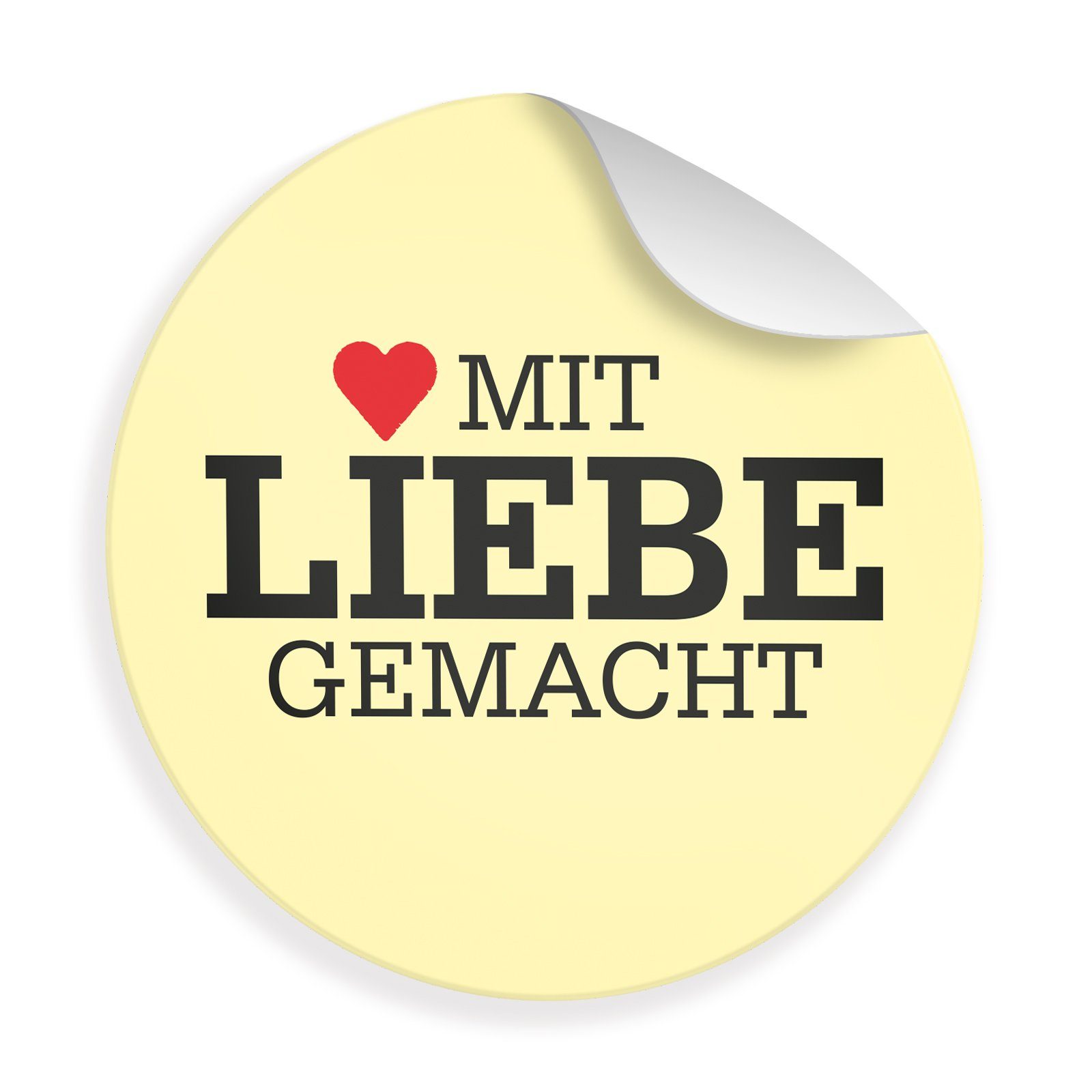 itenga Aufkleber 24x Sticker mit Liebe gemacht (Motiv 8) 4cm Geschenk Aufkleber runde S