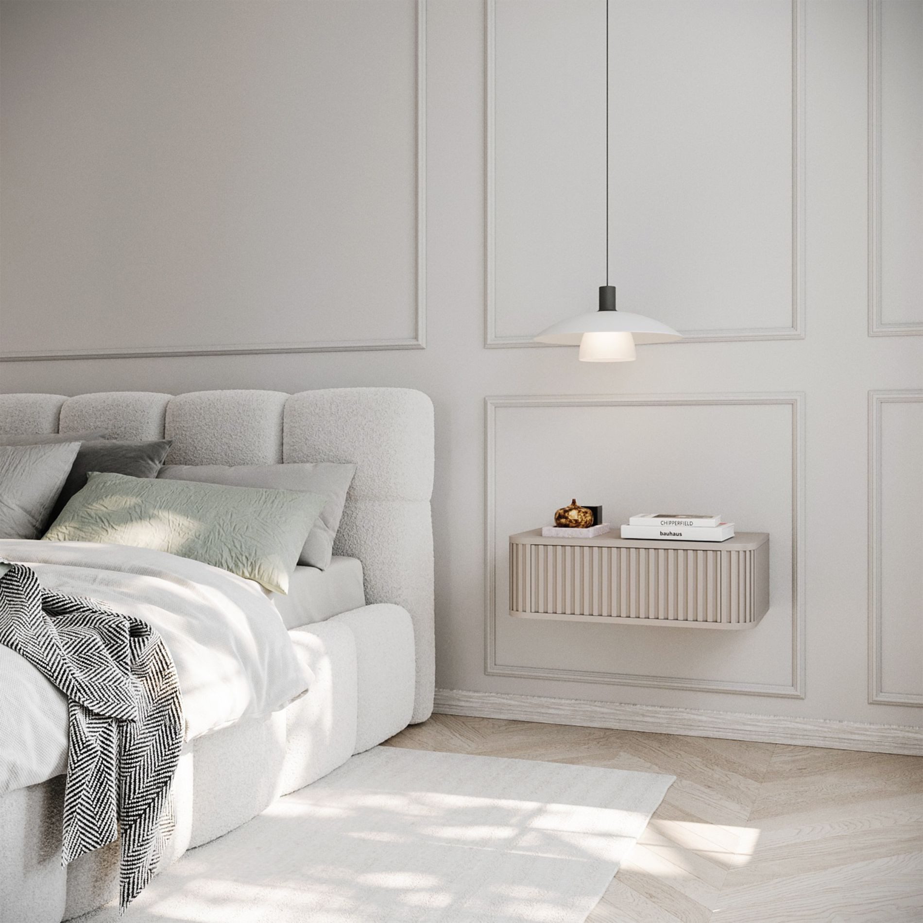 Selsey Nachttisch OVARLO, mit Schublade und geriffelter Front günstig online kaufen