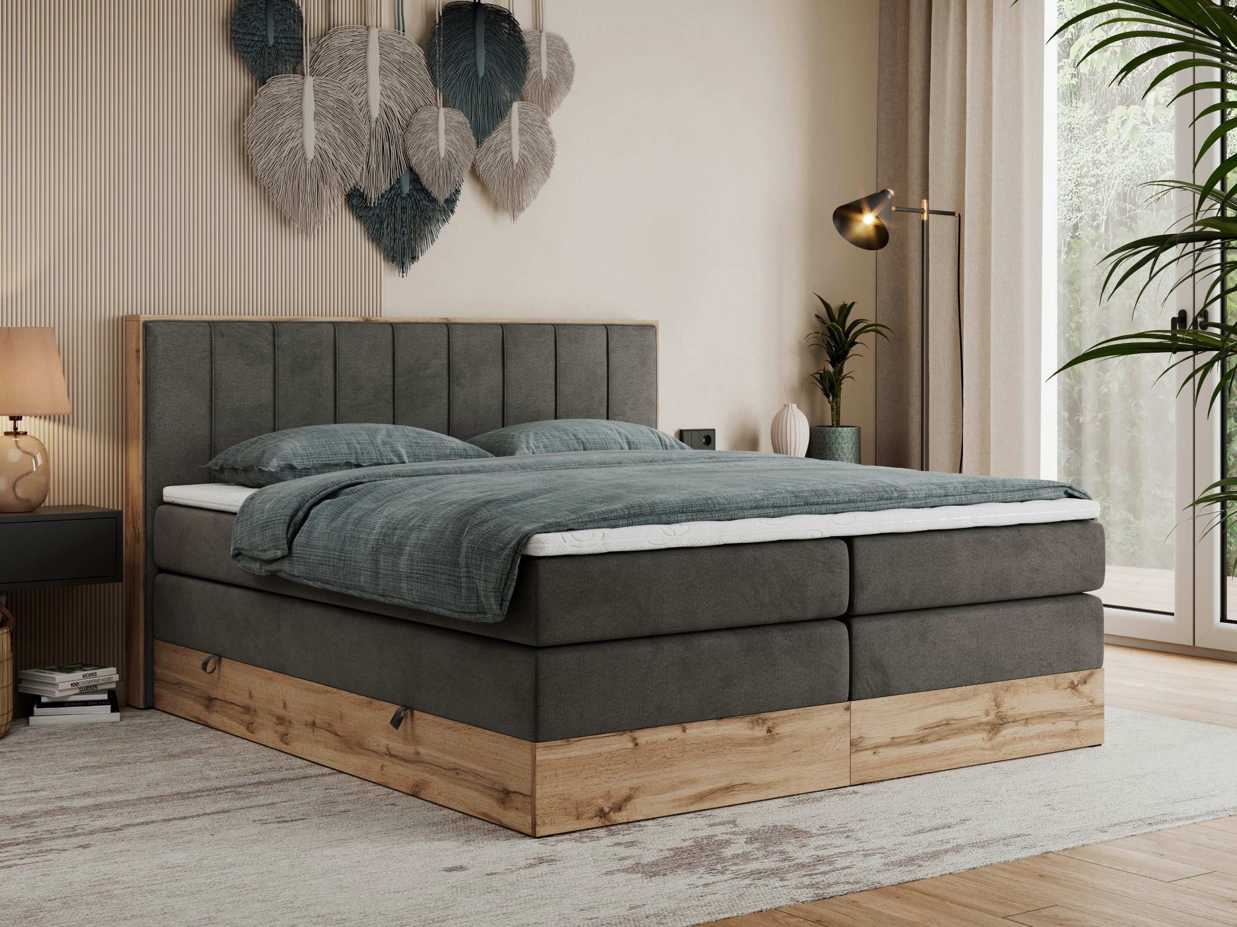 MKS MÖBEL Boxspringbett BELLISSIMO KING (Topper günstig online kaufen