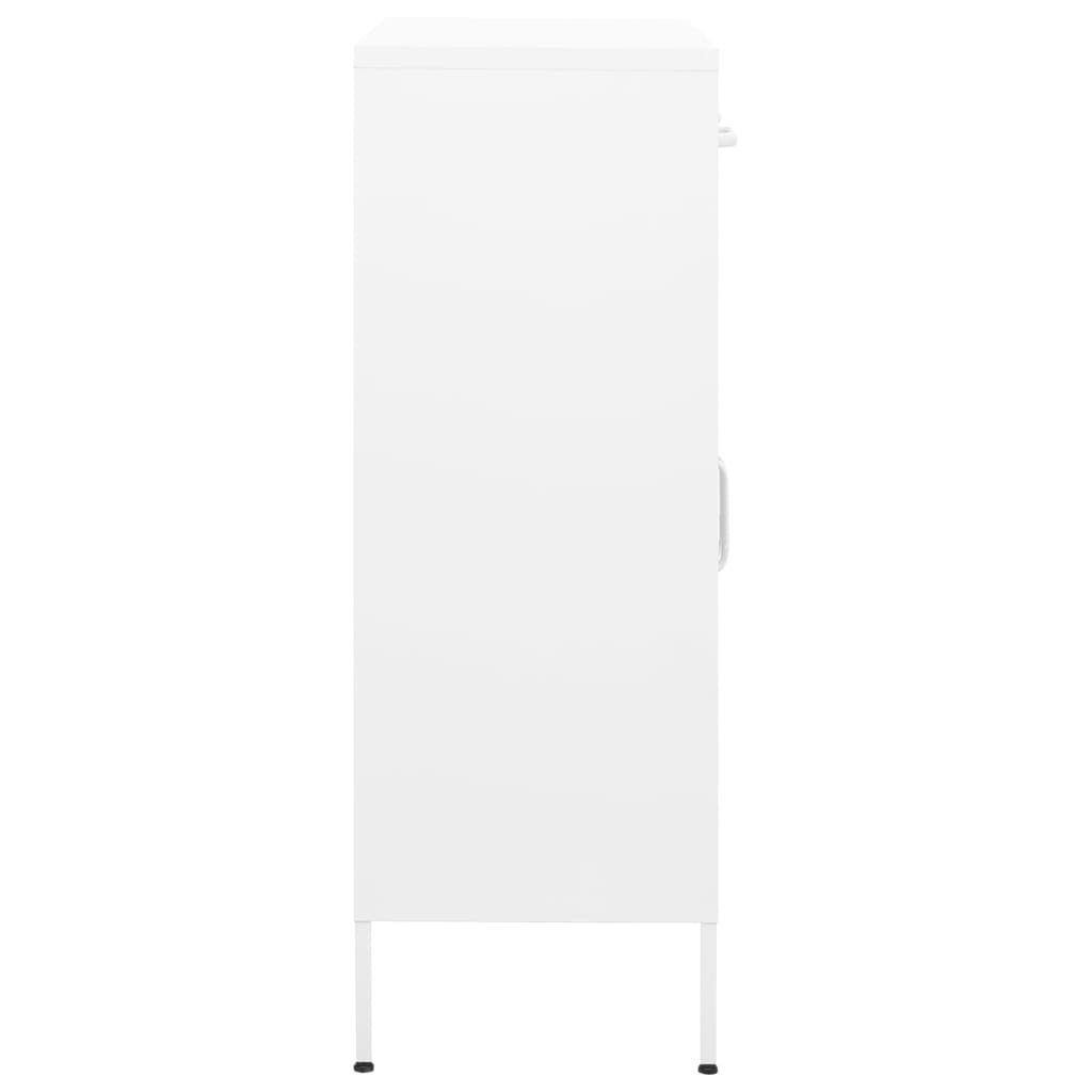 Fächerschrank Stahl Weiß (1-St) vidaXL 80x35x101,5 Lagerschrank cm