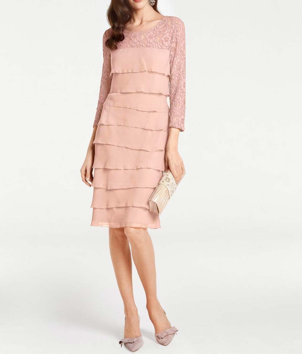 Ashley Brooke by heine Designer-Spitzen-Chiffonkleid, Damen BROOKE rosé ASHLEY Chiffonkleid