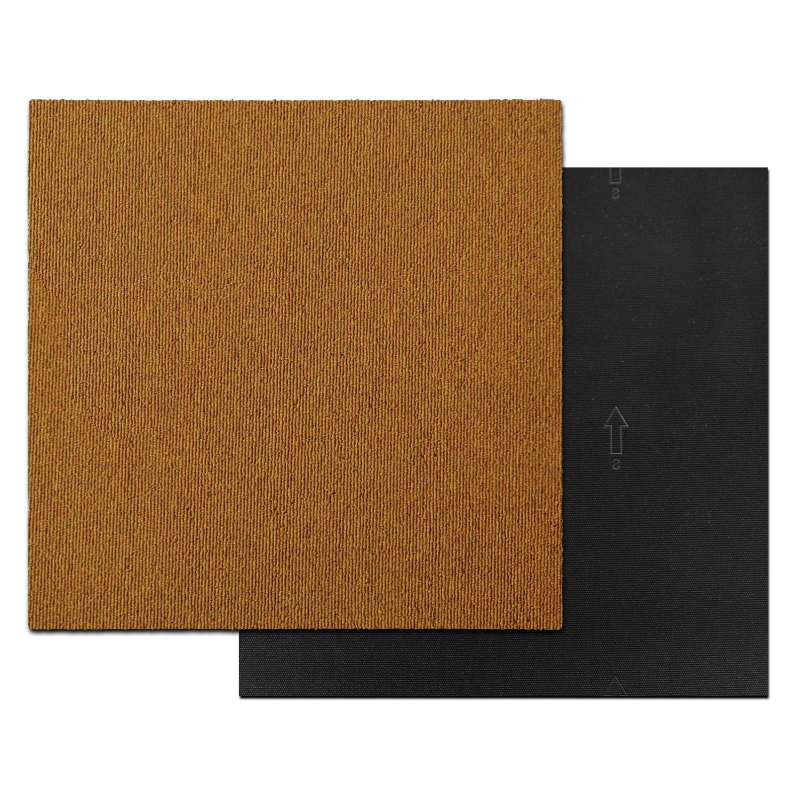 casa pura Teppichfliese Lyonn, Bodenschutz, Erhältlich in 6 Farben, 50 x 50 cm, quadratisch, Höhe: 6 mm, Selbstliegend