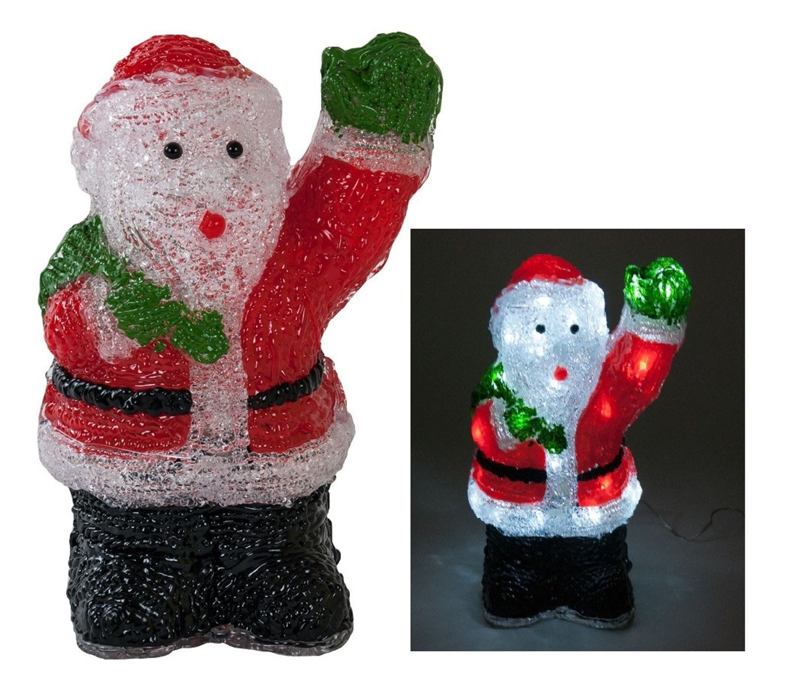 BURI Lichterkette LED Deko Weihnachtsmann mit 40 weißen LED's
