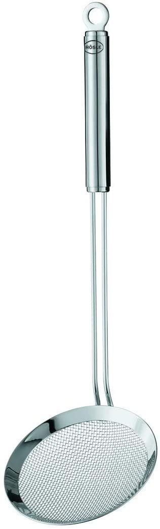 RÖSLE Seihlöffel, Abseihlöffel mit Aufhängeöse, Edelstahl 18/10, spülmaschinengeeignet