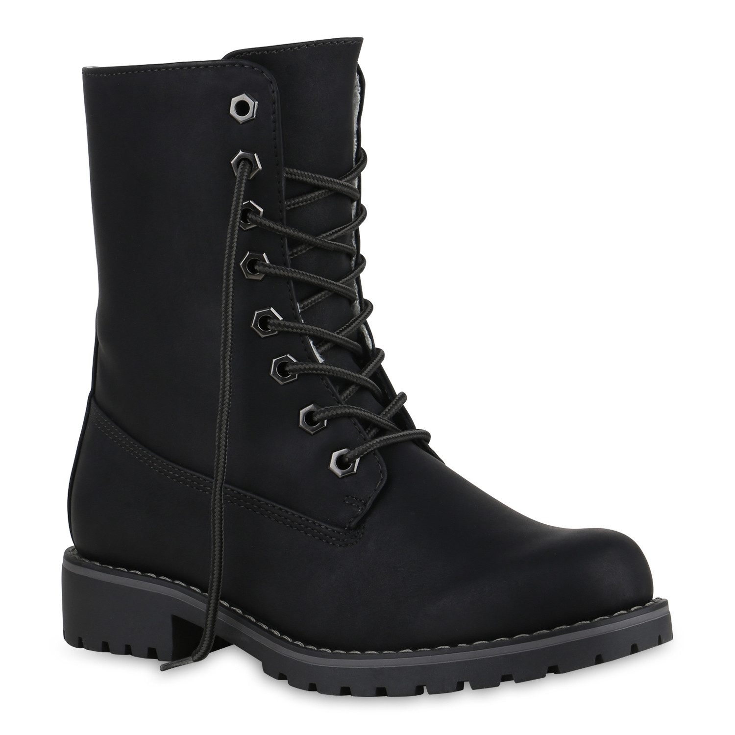 VAN HILL 813135 Schnürstiefelette Schnürstiefeletten Damen Warm Gefütterte Stiefeletten Stiefel