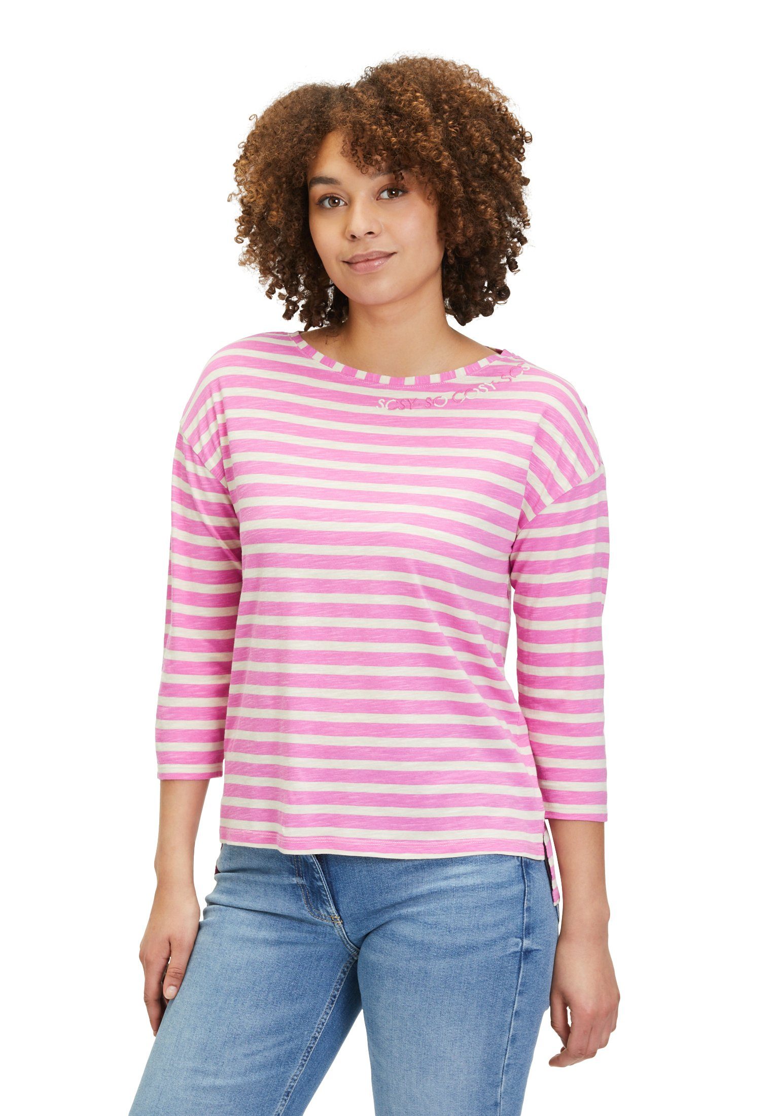 Betty Barclay T-Shirt mit Seitenschlitzen (1-tlg) Stickerei