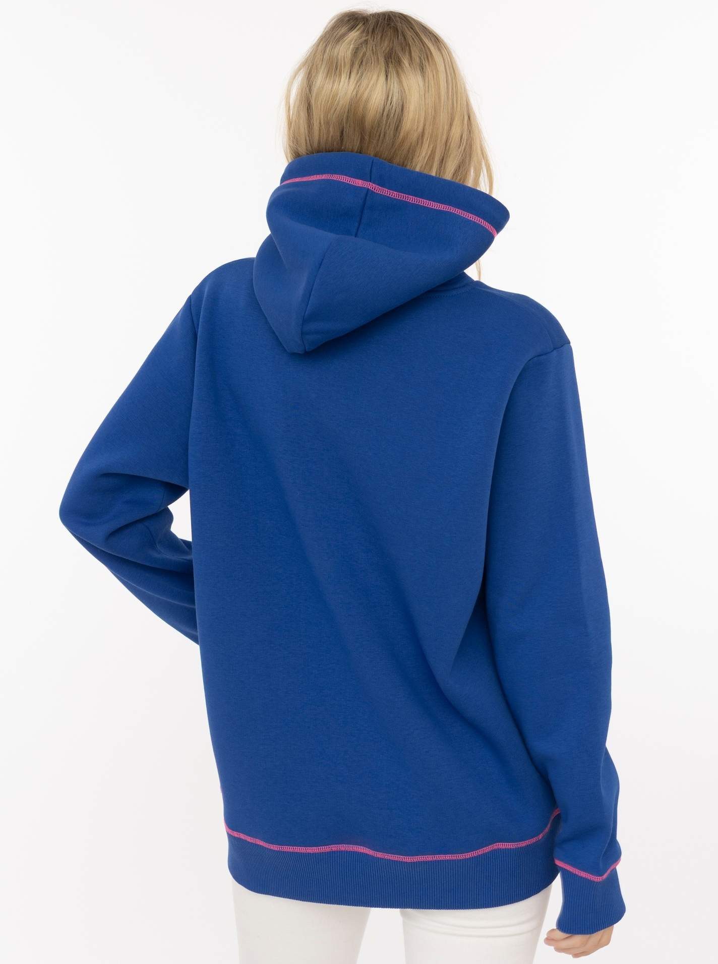 Zwillingsherz Hoodie "HAPPY" bunter Schriftzug aus Frottee, Kapuze mit Kordel, Kängurutasche