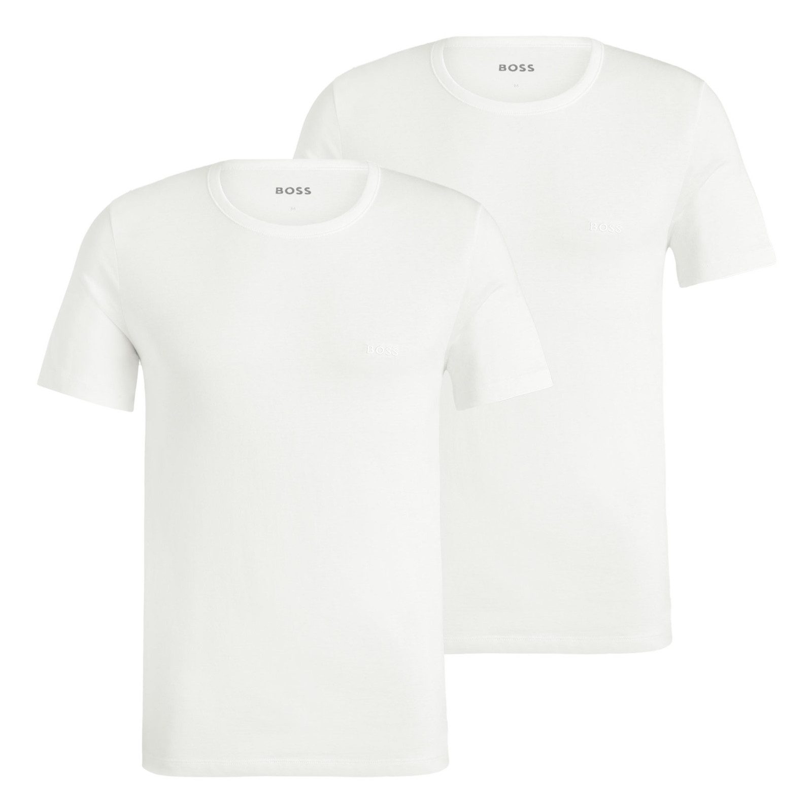 BOSS T-Shirt T-Shirt RN 2P Comfort mit gesticktem Ton-in-Ton Logo