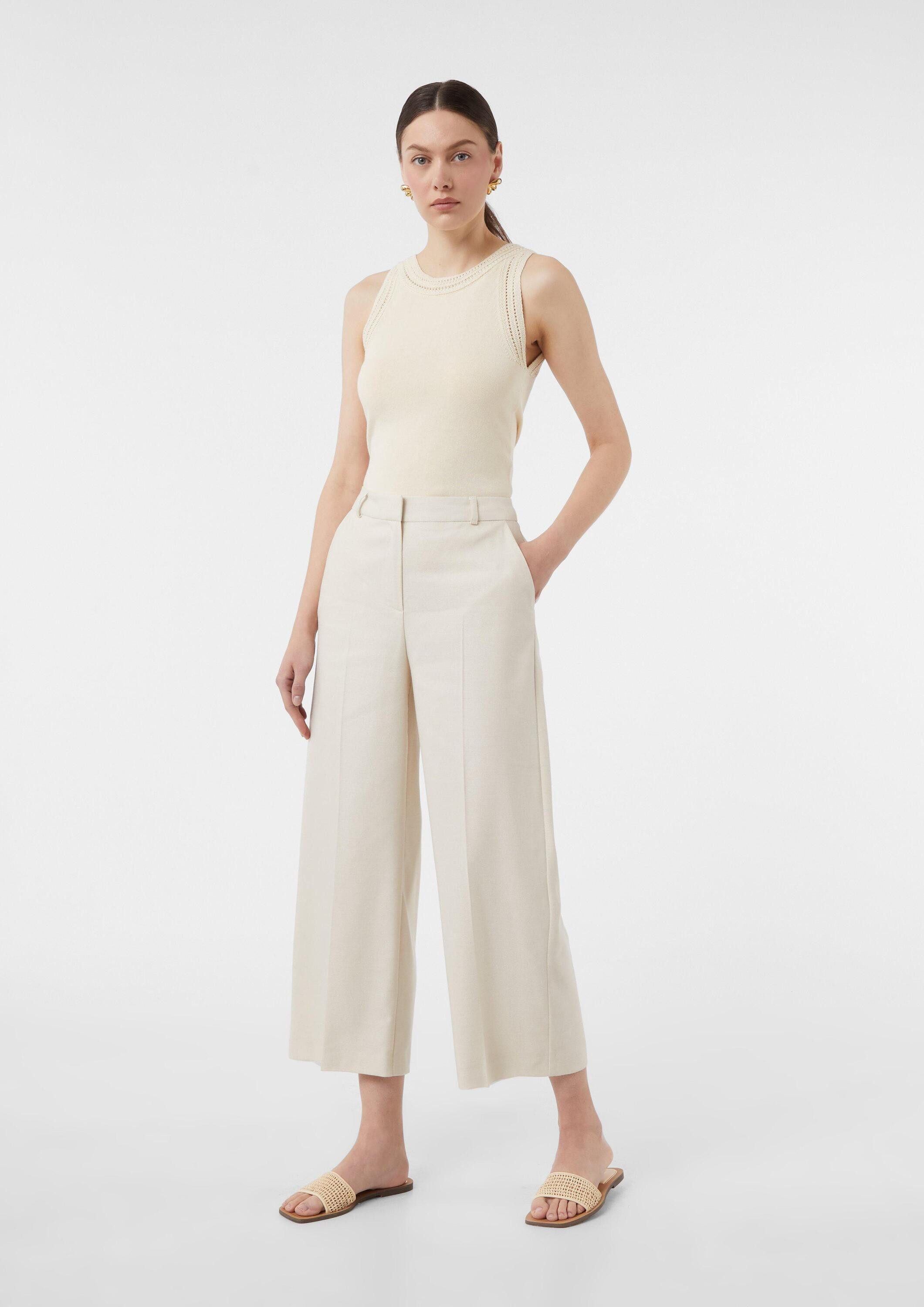 comma 7/8-Hose Hose Ankle-Hose aus Leinenmix mit weitem Bein günstig online kaufen