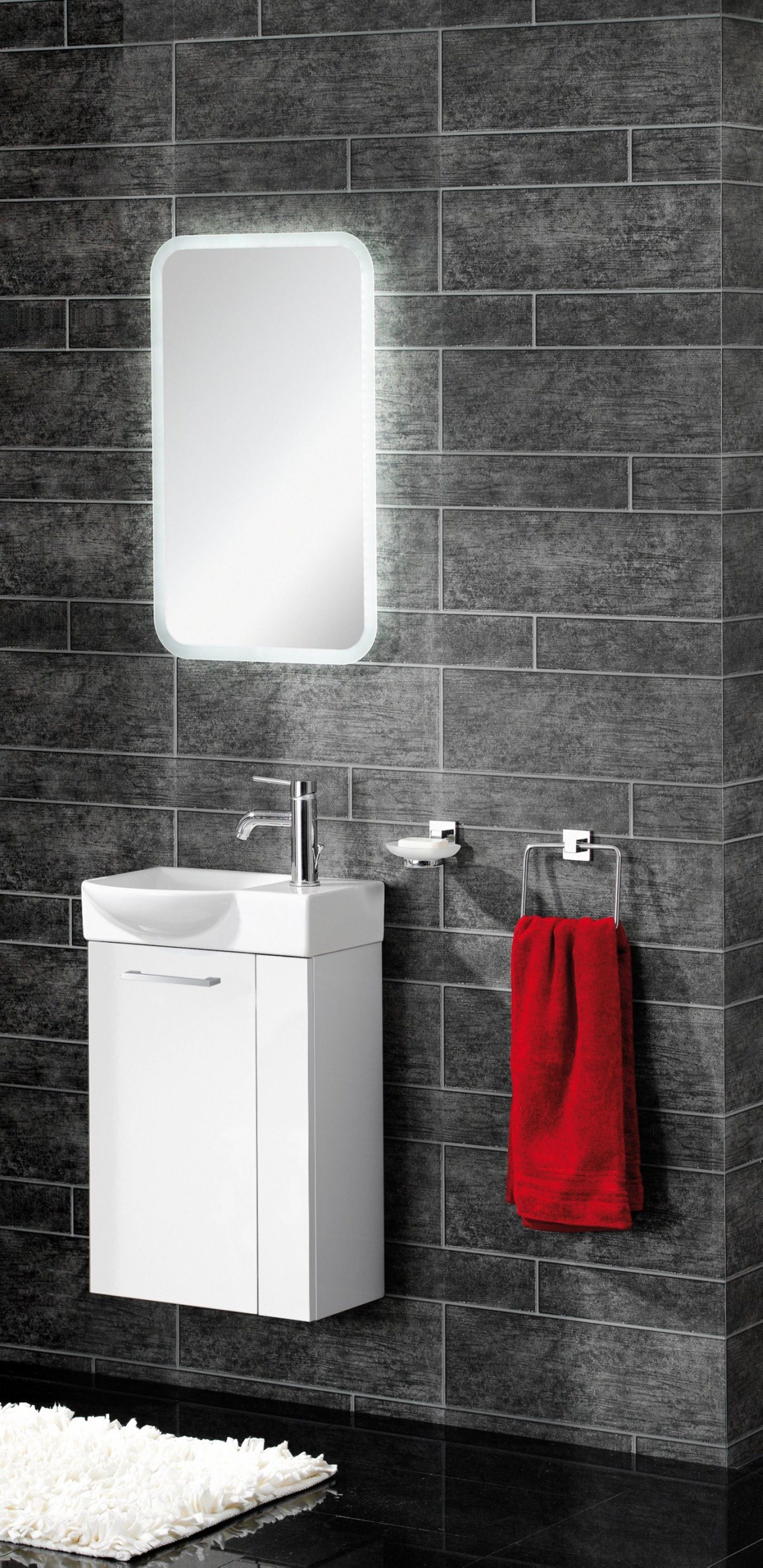 Thumbnail - FACKELMANN Waschbecken SBC SCENO Gäste WC Set 4-teilig 45 cm, Weiß