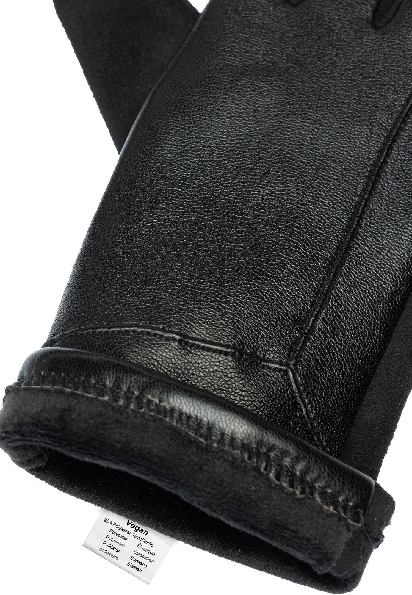 GLV015 uni schwarz Strickhandschuhe elegante klassisch Damen Handschuhe Caspar