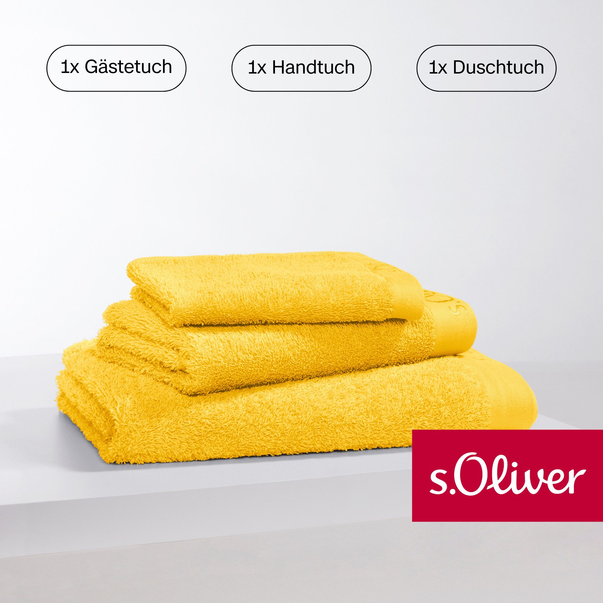 s.Oliver Handtuch Set »s.Oliver, Premium Qualität, 600 gr/m²,«, Set, 3 tlg. günstig online kaufen