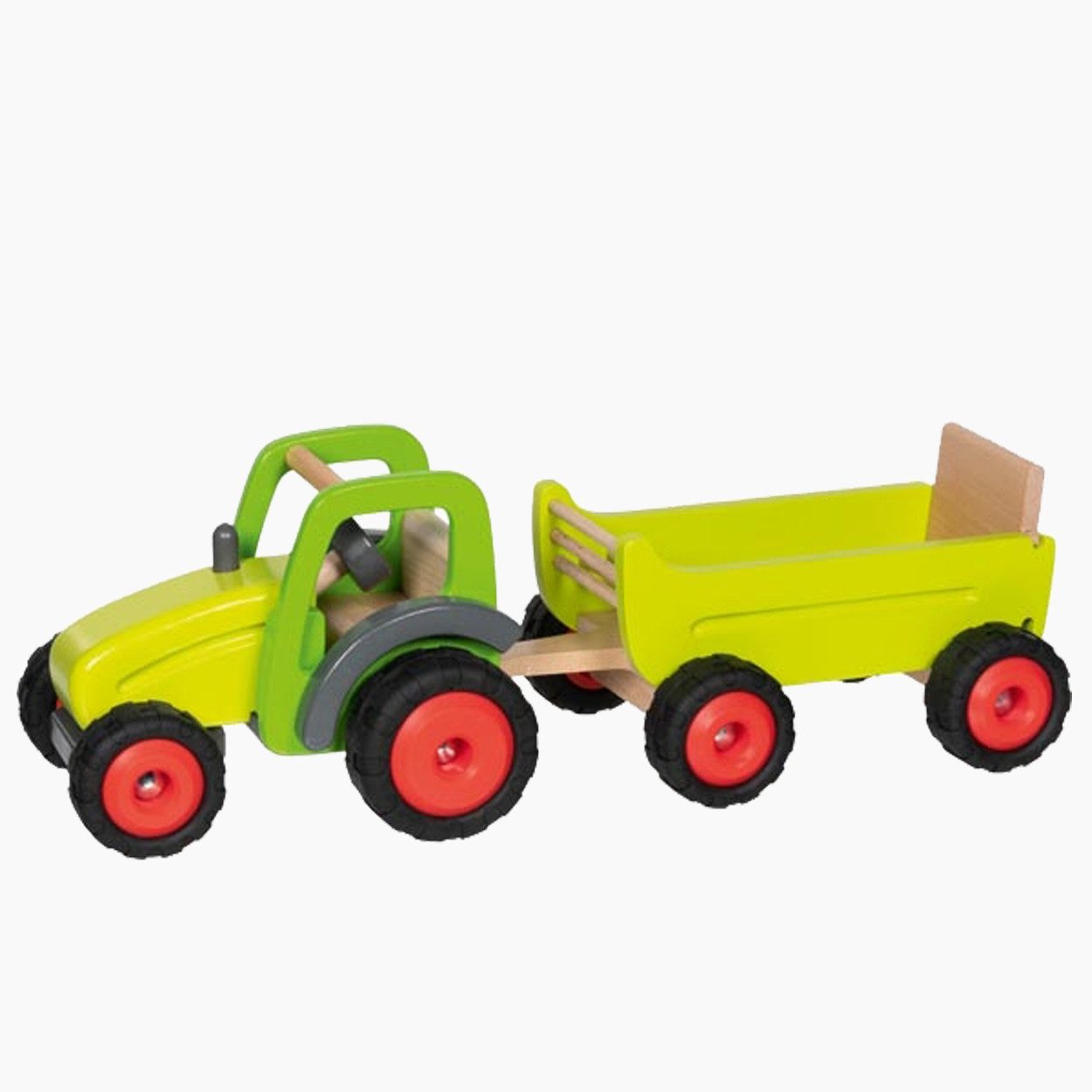 goki Spielzeug-Traktor Traktor mit Kuh Anhänger, (packung, 1-tlg., set), extrem robust verarbeitet, Er ist zudem lenkbar