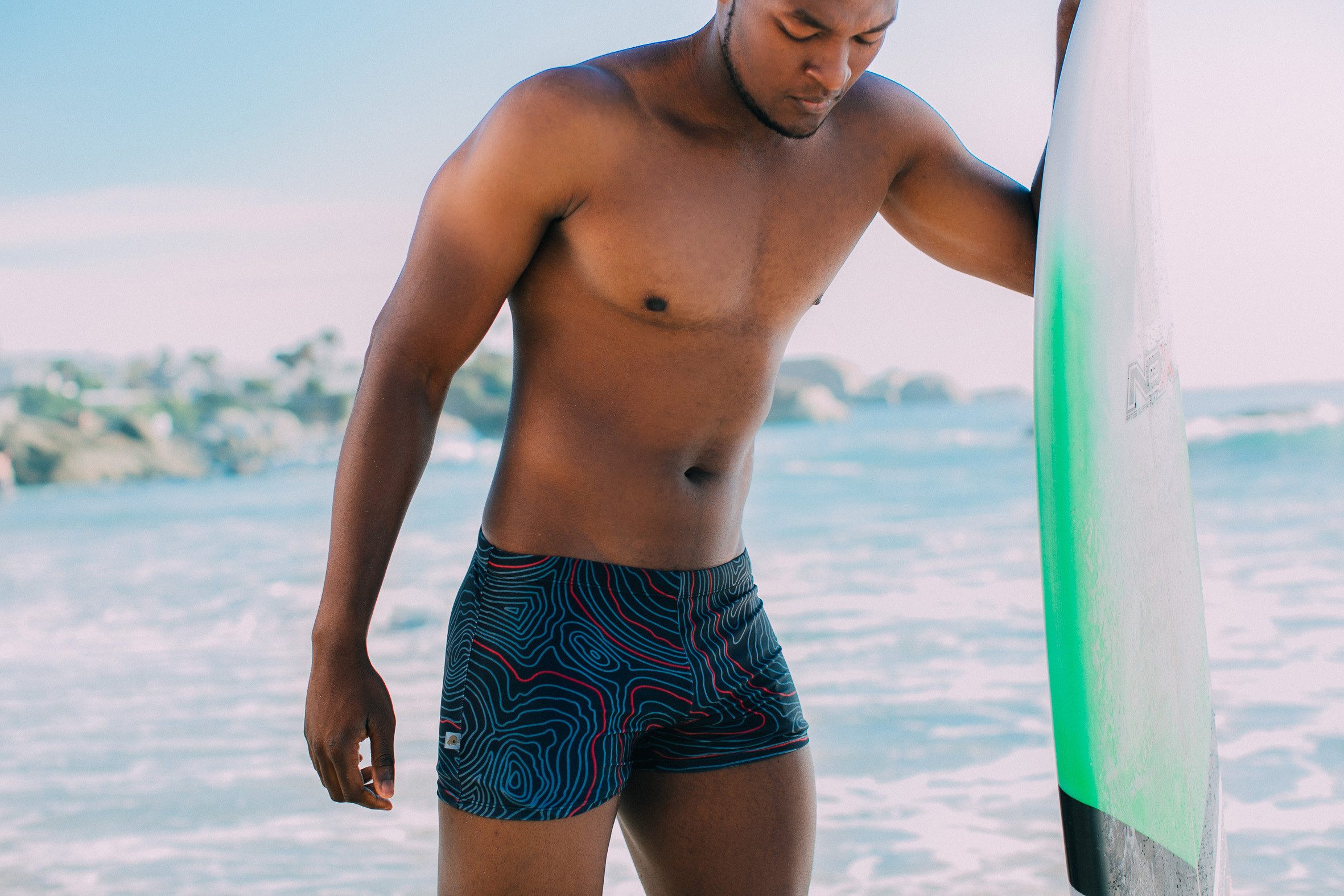 GUGGEN Mountain Badehose Badehose Herren Kastenbadehose kurz eng anliegend günstig online kaufen