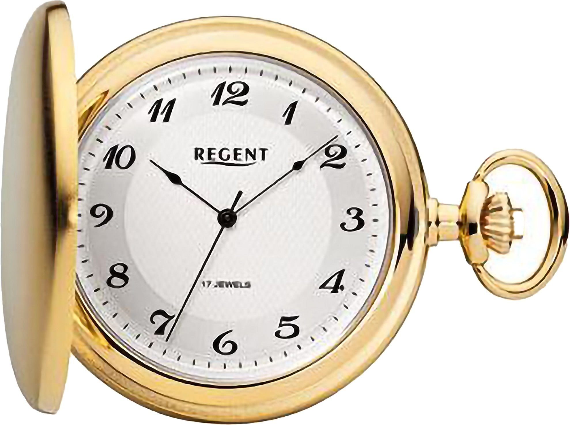 Regent Taschenuhr P721-19443049, (Set, 2-tlg., passender Kette), mit dazu Uhrzeit
