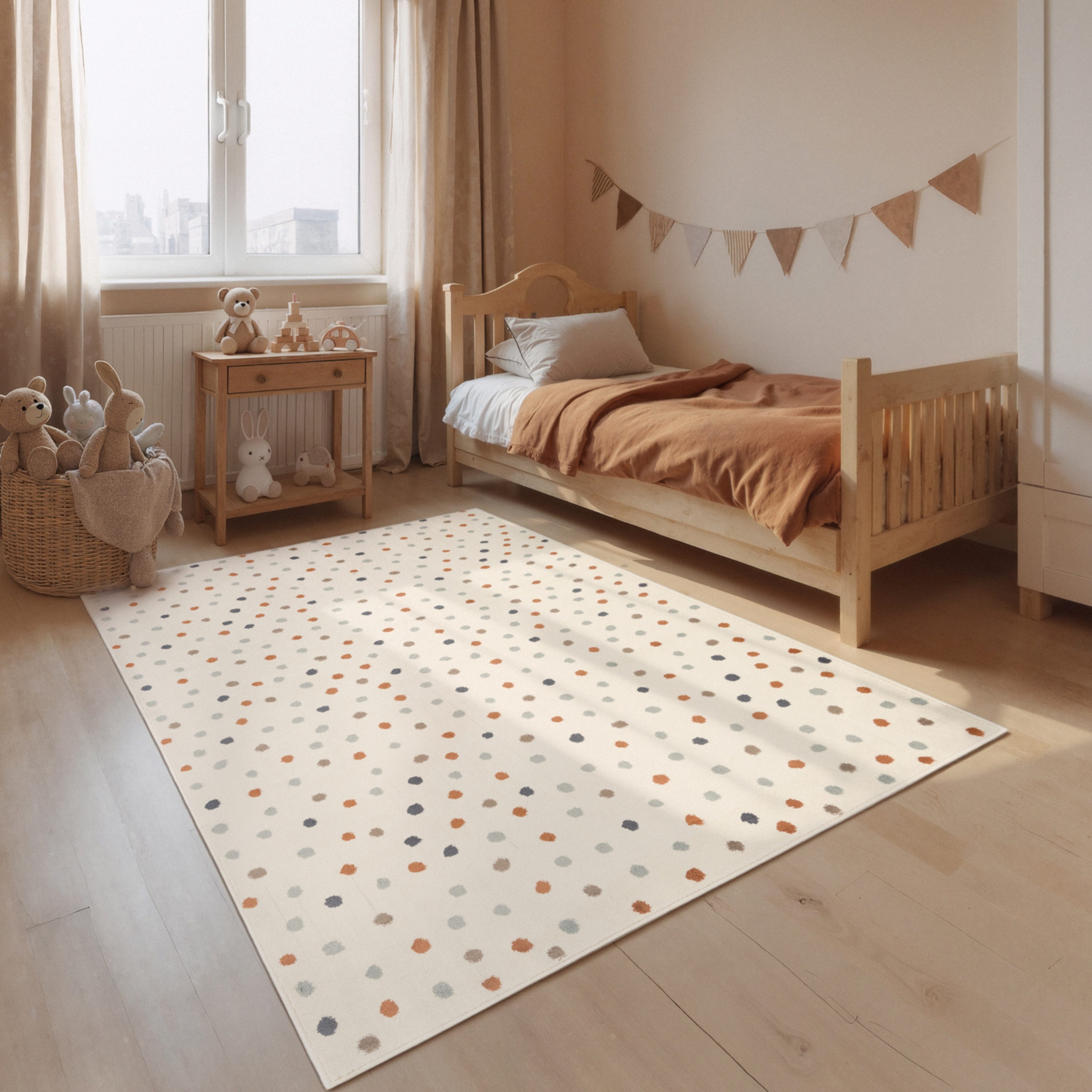 HANSE Home Kinderteppich Konfetti, rechteckig, Höhe: 10 mm, Pflegeleicht, Weich, Kinderzimmer, Spielteppich, Spielunterlage