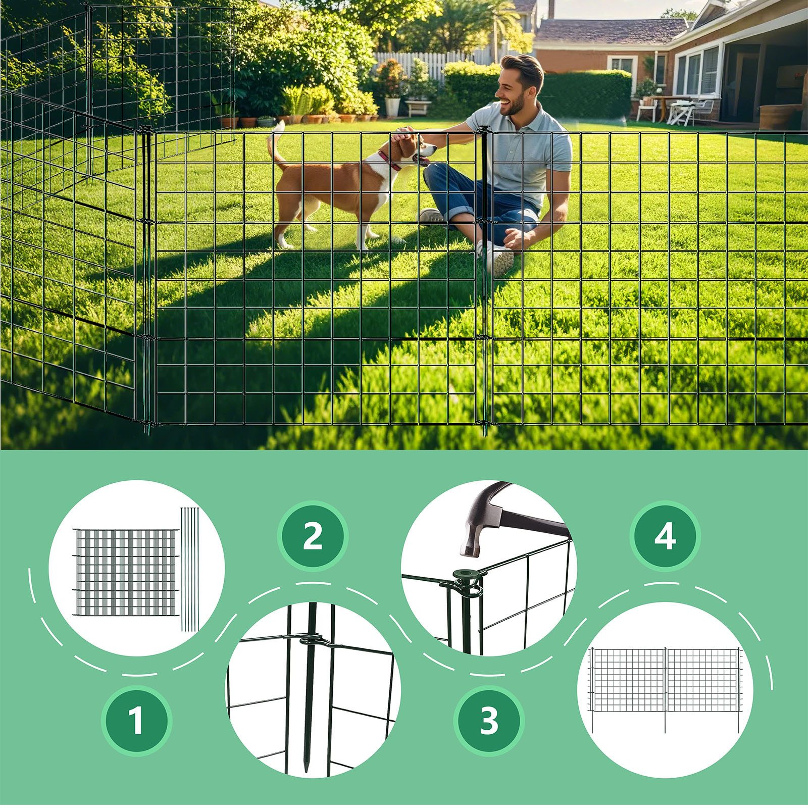 Floordirekt Teichzaun Pablo, Metall-Steckzaun-Set für Garten, günstig online kaufen