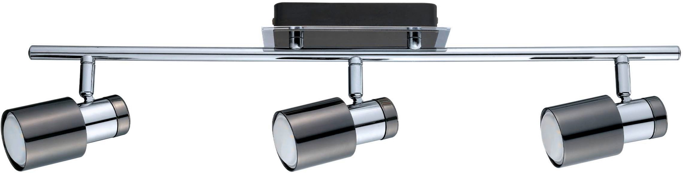 EGLO Deckenleuchte Davida 1 Deckenlampe, Deckenspot aus Metall, Wohnzimmerlampe, GU10, LED fest integriert, Spot - L58 x B7 cm - nickel-nero - 3X4,6W inkl.
