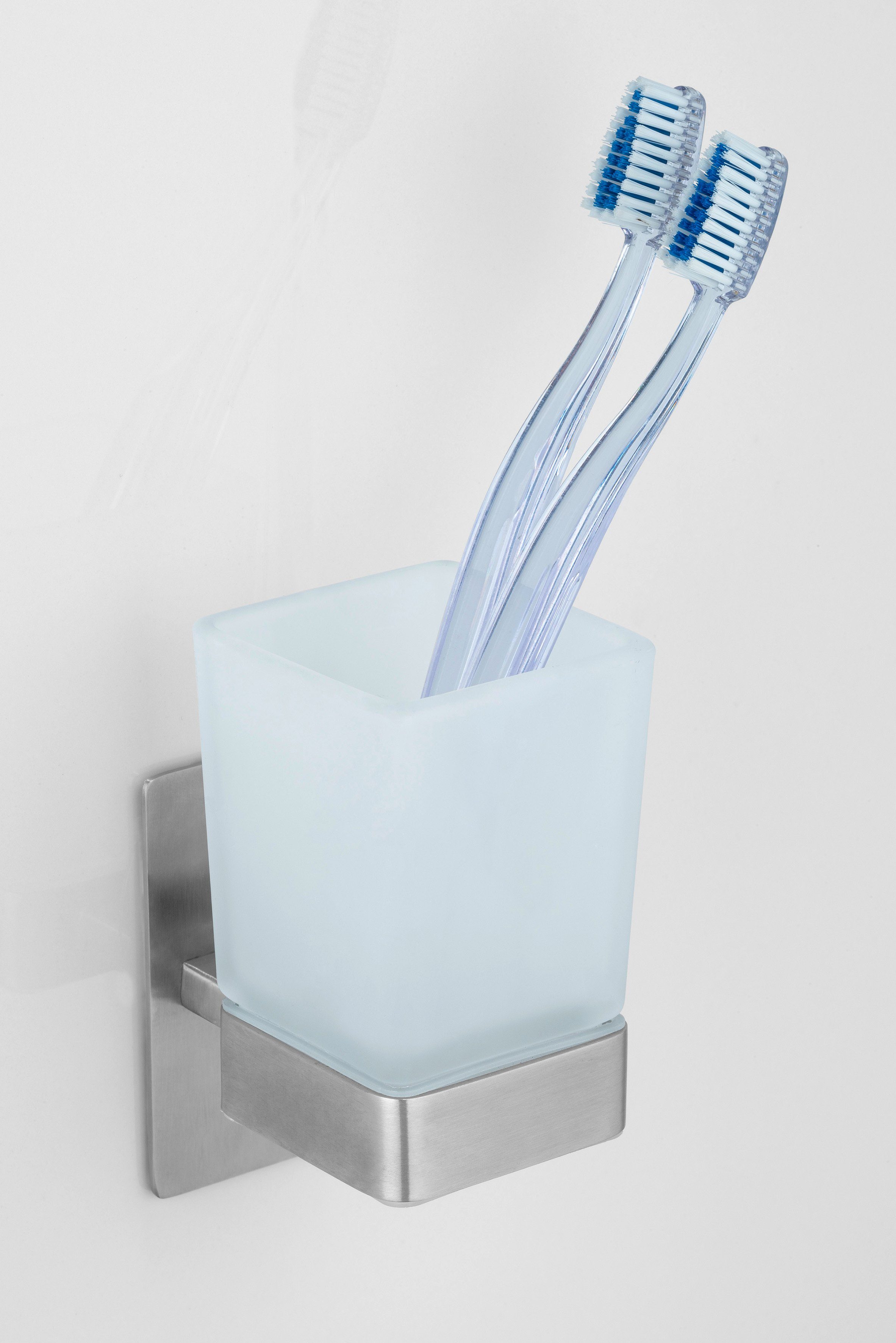 WENKO Zahnputzbecher Turbo-Loc® Genova, matt, Befestigen ohne bohren
